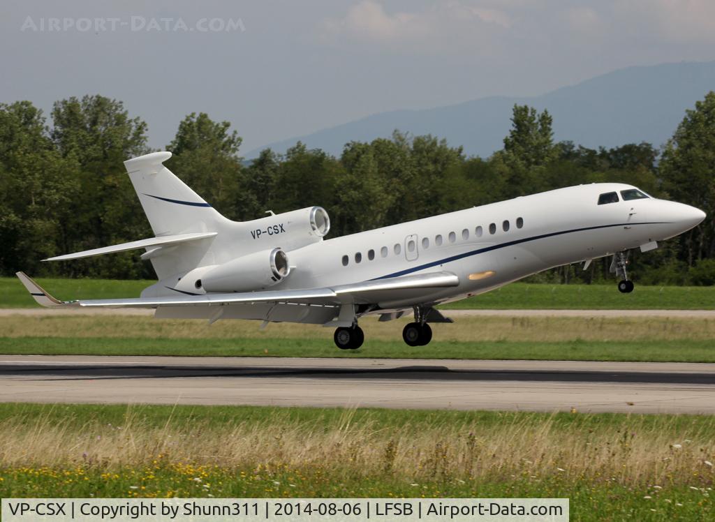 VP-CSX, 2011 Dassault Falcon 7X C/N 147, Landing rwy 16