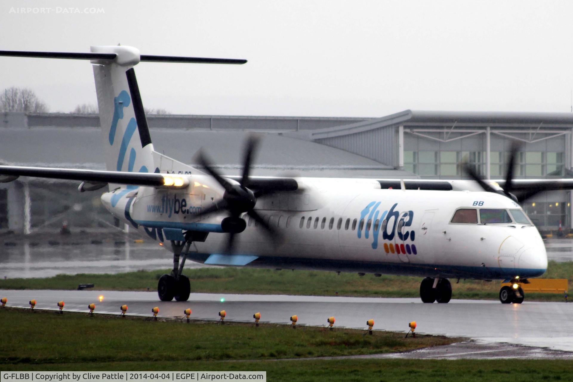 G-FLBB, 2009 De Havilland Canada DHC-8-402Q Dash 8 C/N 4255, In action at Inverness
