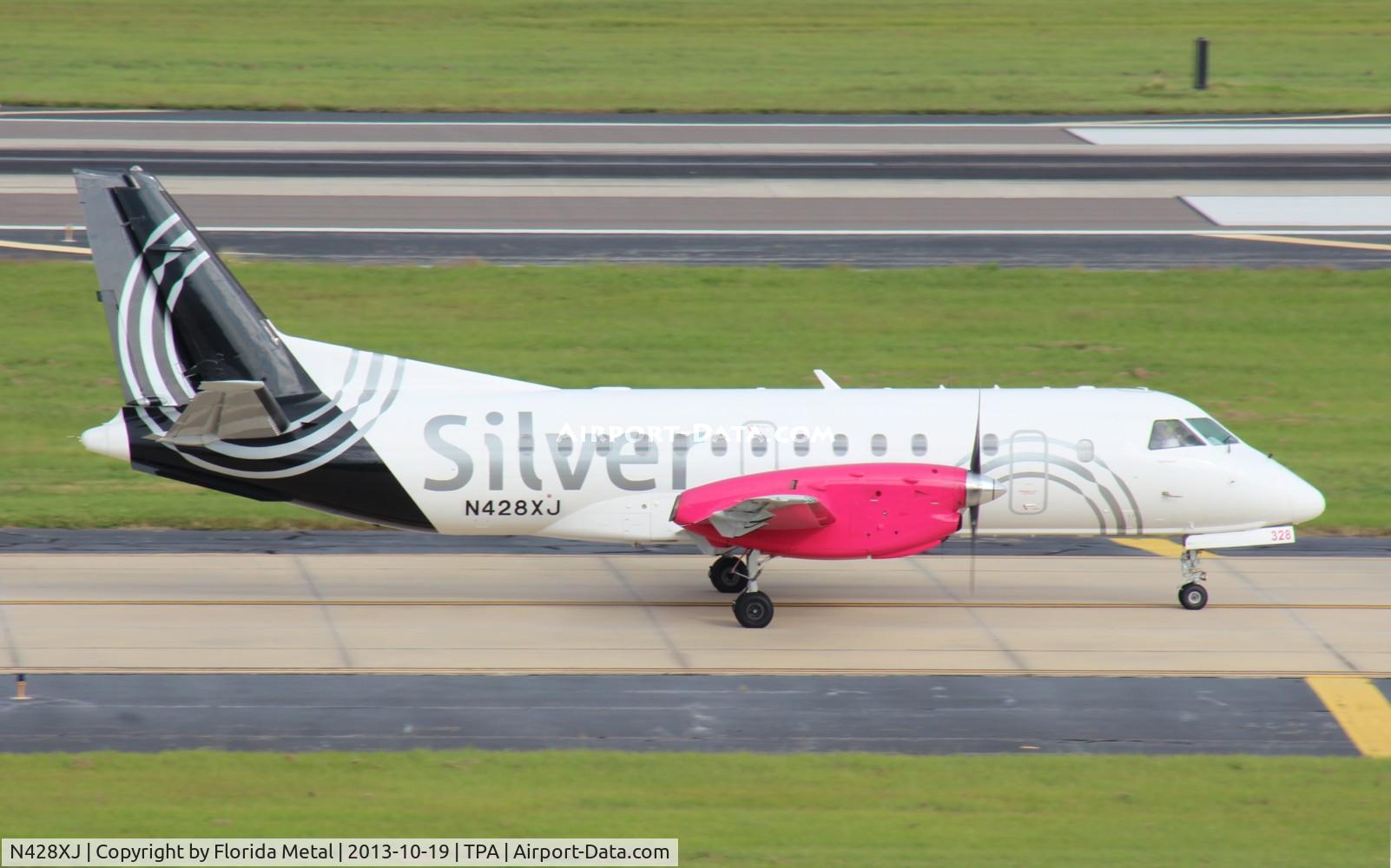 N428XJ, 1997 Saab 340B+ C/N 340B-428, Silver Saab 340B