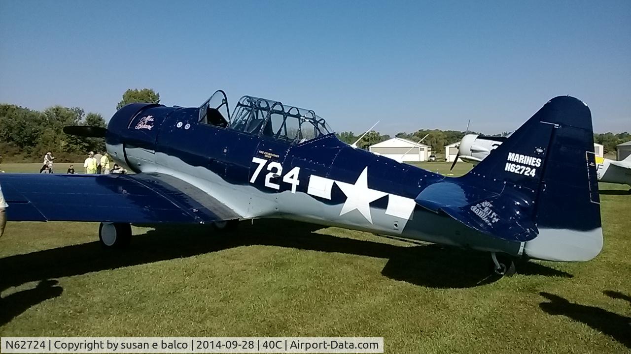 N62724, 1958 North American SNJ-5 Texan C/N 43724, This Marines plane was at the Watervliet, Michigan Fly-In this past Sunday.