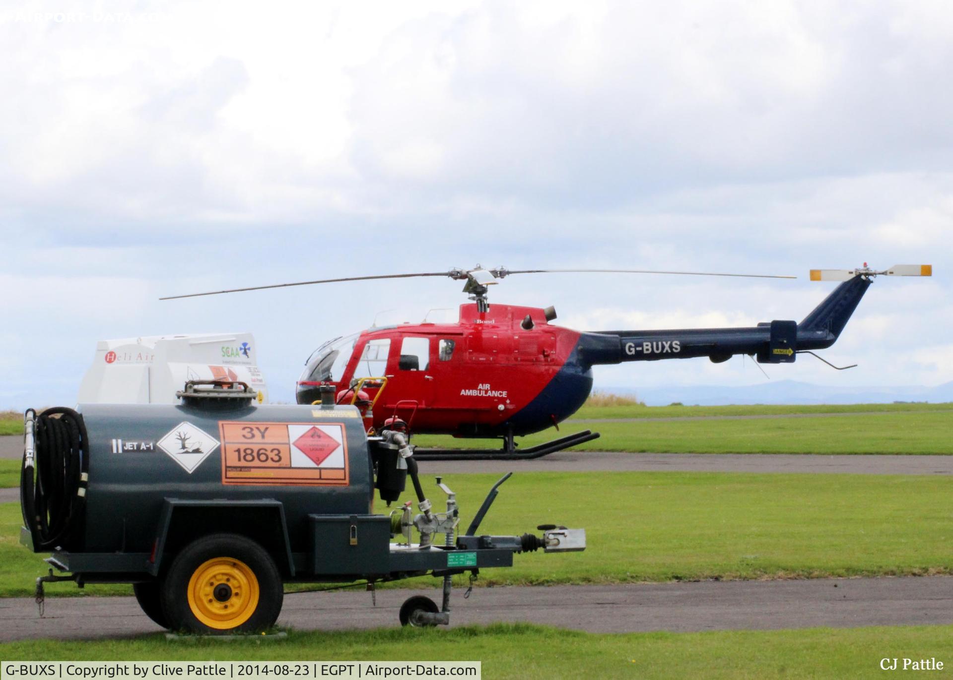 G-BUXS, 1993 MBB Bo.105DBS-4 C/N S.41/913, Bond Helicopter G-BUXS on temporary Air Ambulance duty at Perth in lieu of the resident G-CDBS