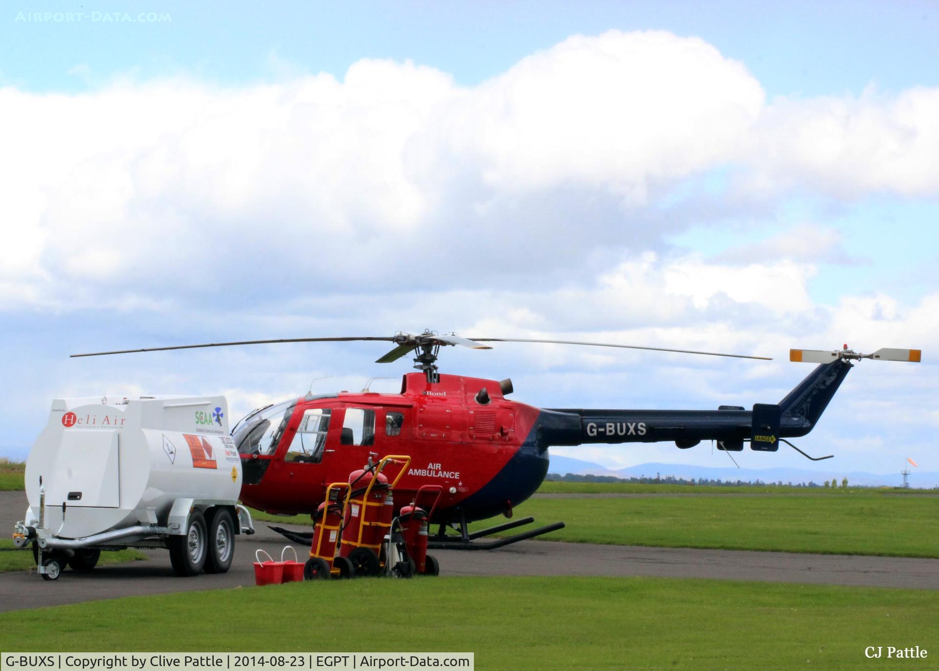 G-BUXS, 1993 MBB Bo.105DBS-4 C/N S.41/913, Ready for action over Tayside