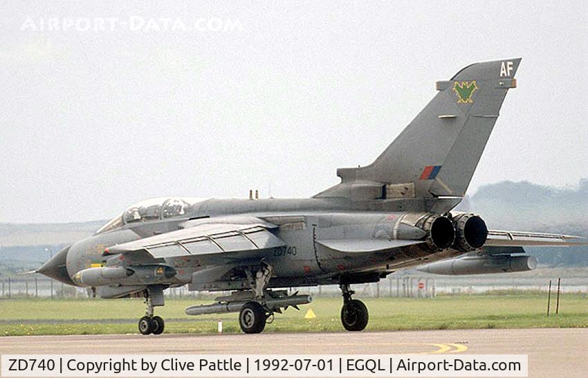 ZD740, 1984 Panavia Tornado GR.4 C/N 360/BS124/3166, Scanned from print, ZD740 pictured when coded AF of 9 Sqn seen about to depart from RWY 09