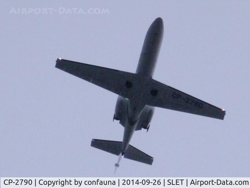 CP-2790, 2003 Cessna 550 Citation Bravo C/N 550-1052, Leaving El Trompillo almost in the dark