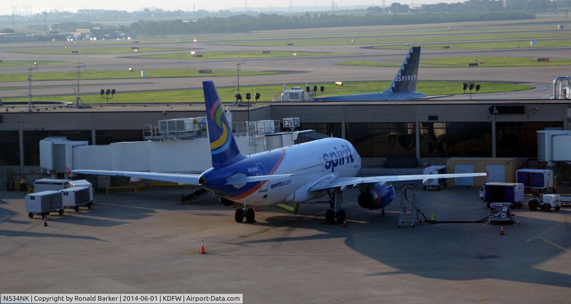N534NK, 2008 Airbus A319-132 C/N 3395, Gate E26 DFW