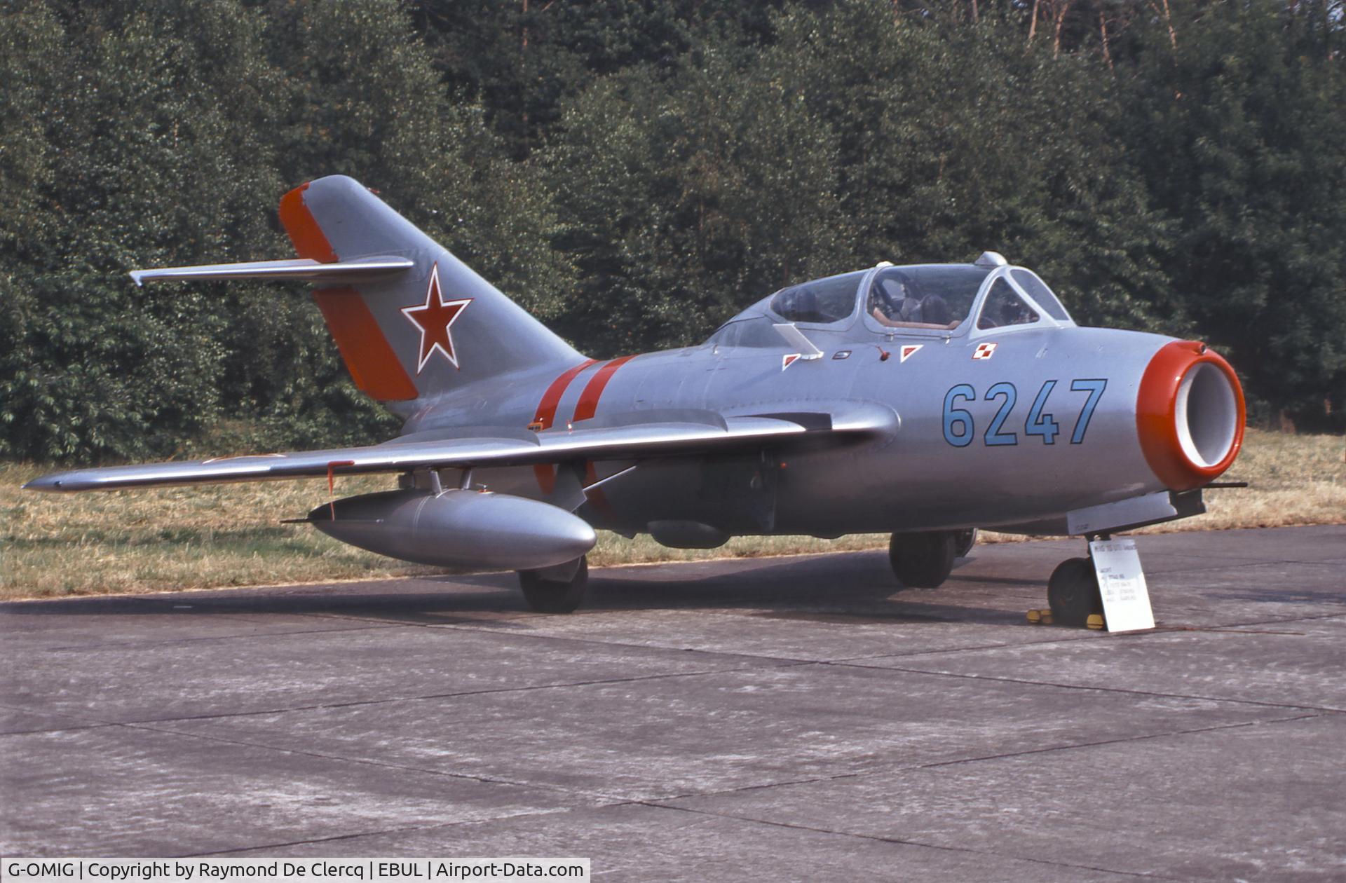 G-OMIG, 1956 PZL-Mielec SBLim-2 (MiG-15UTI) C/N 622047, At the Ursel airshow in july 1995.