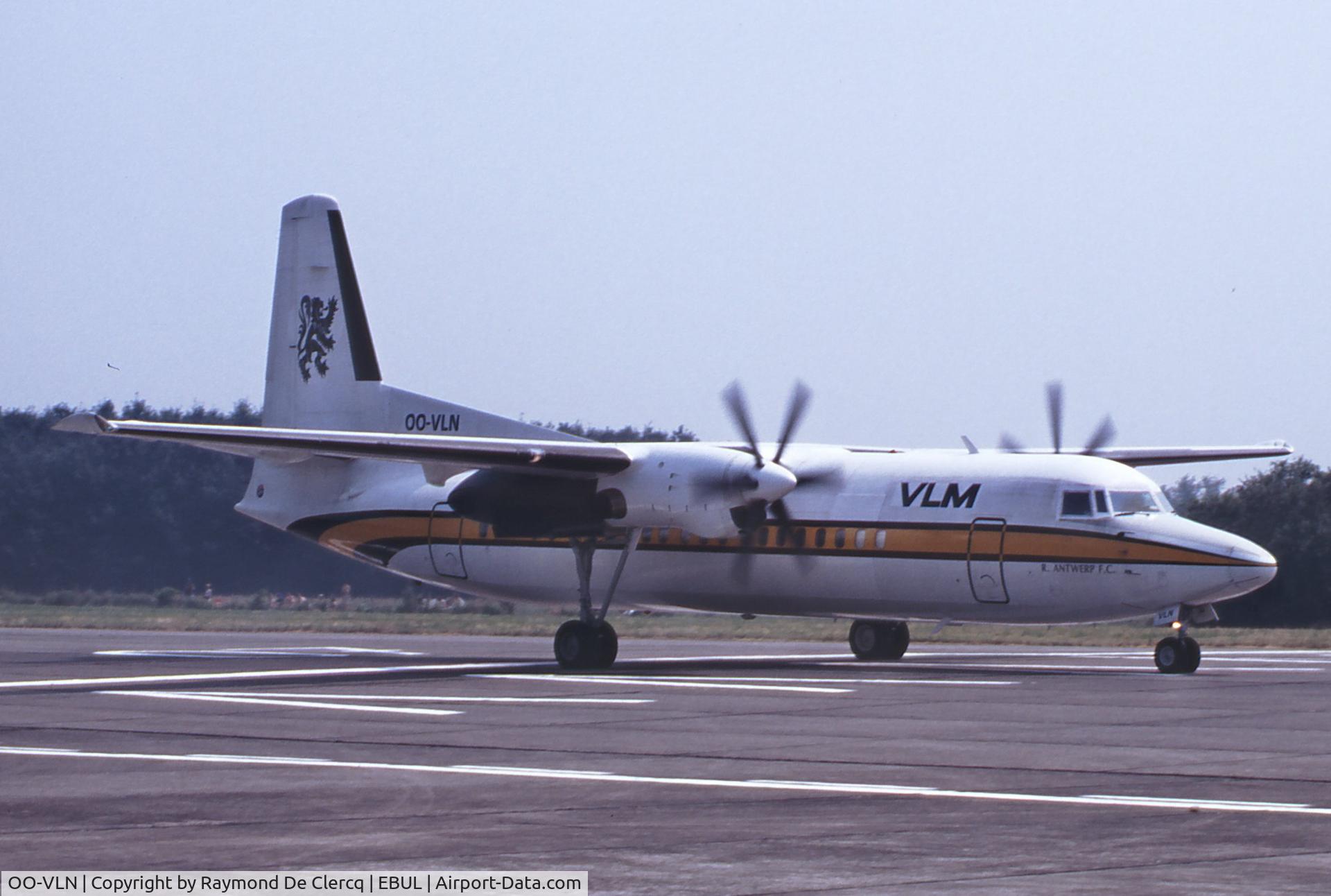 OO-VLN, 1989 Fokker 50 C/N 20145, At the Ursel airshow in july 1995.
