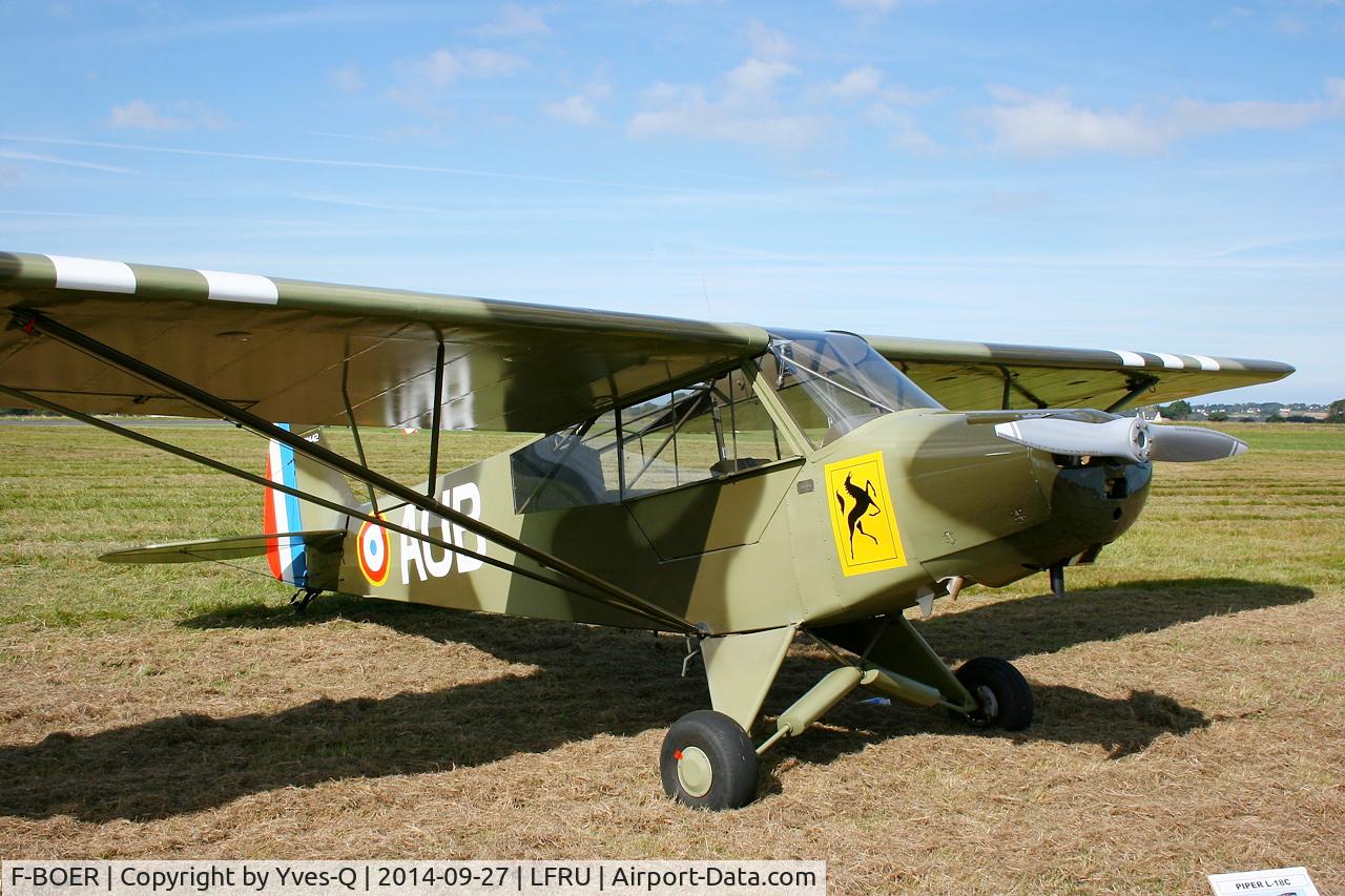 F-BOER, Piper PA-19 Super Cub C/N 181442, Piper PA-19 Super Cub, Morlaix-Ploujean airport (LFRU-MXN) air show in september 2014