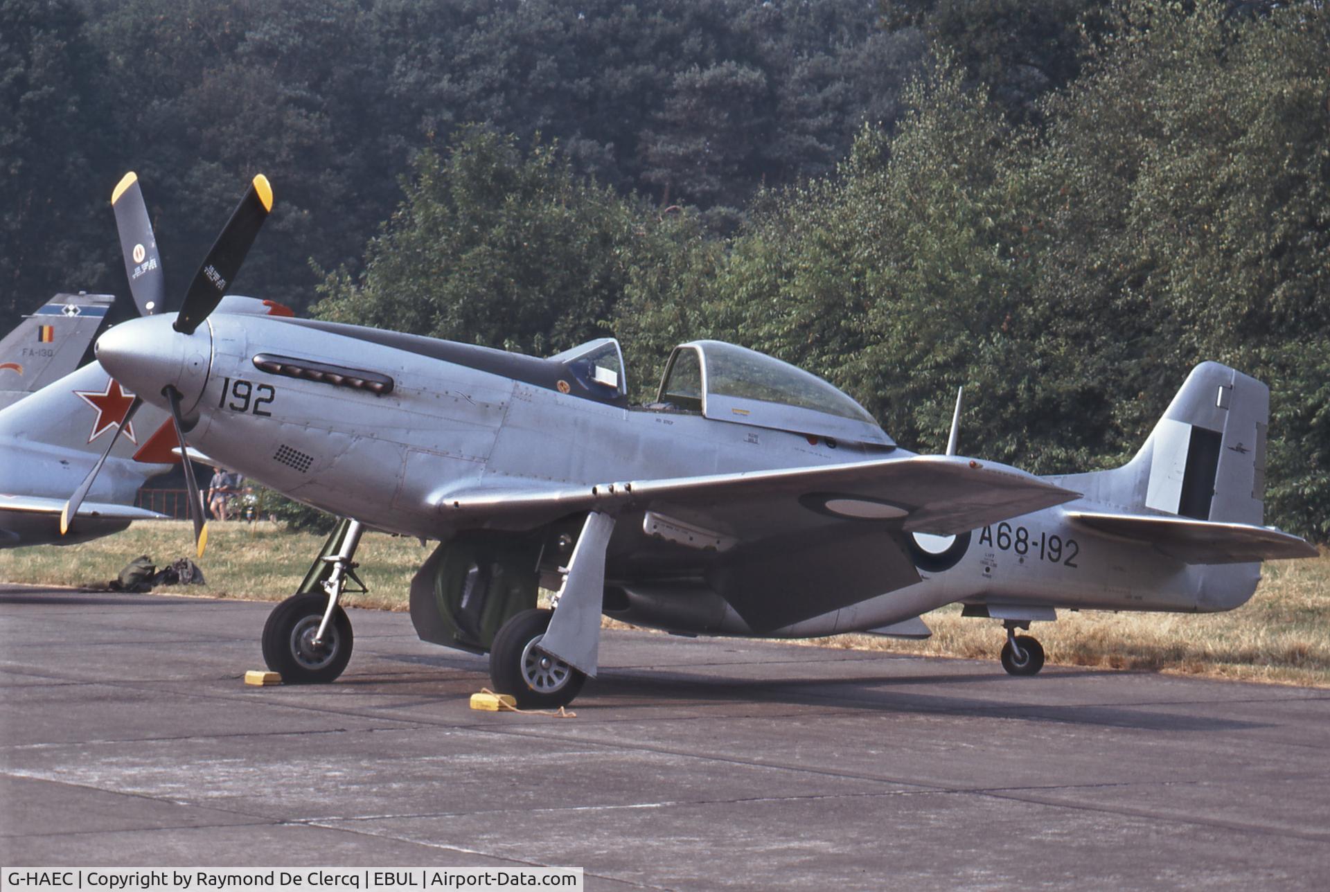 G-HAEC, 1951 Commonwealth CA-18 Mustang 22 (P-51D) C/N CACM-192-1517, At the Ursel airshow in july 1995 as A68-192.