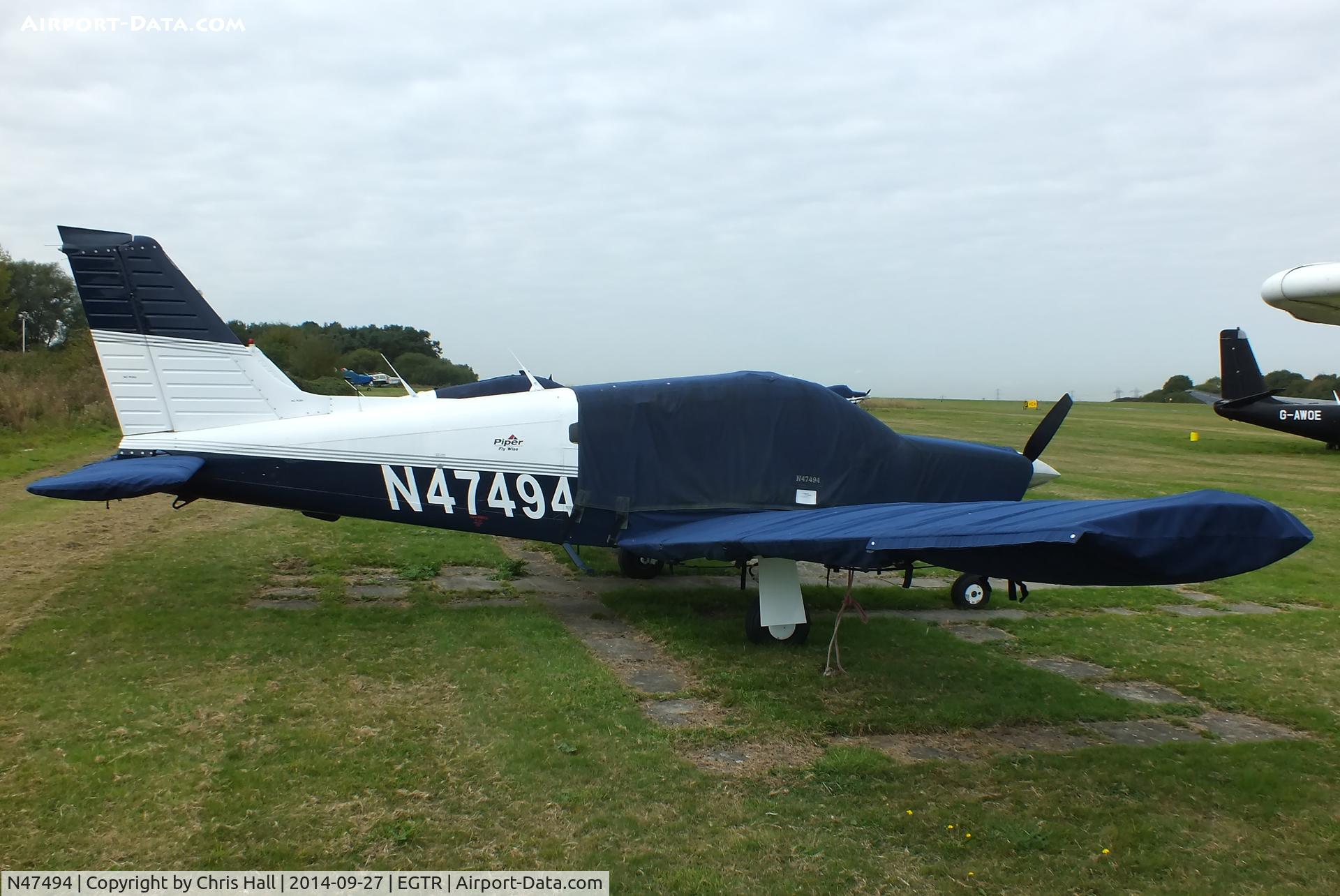 N47494, Piper PA-28R-201 Cherokee Arrow III C/N 28R-7737166, one of several residents of the now closed Panshanger airfield, now based at Elstree