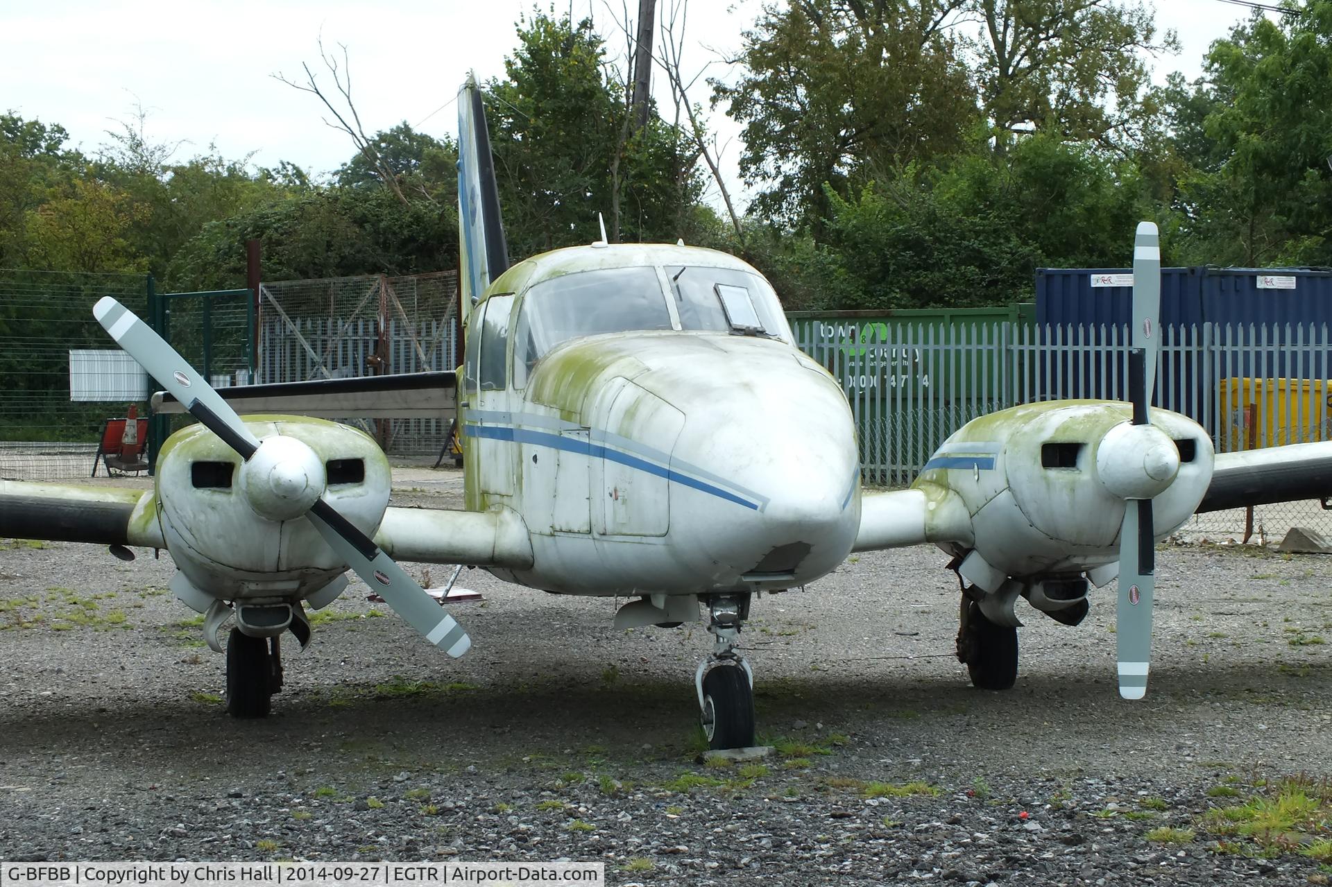 G-BFBB, 1973 Piper PA-E23-250 Aztec C/N 27-7405294, parked at Elstree