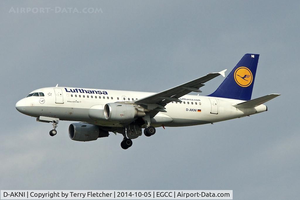 D-AKNI, 1999 Airbus A319-112 C/N 1016, D-AKNI (Genova), 1999 Airbus A319-112, c/n: 1016 of Lufthansa at Manchester