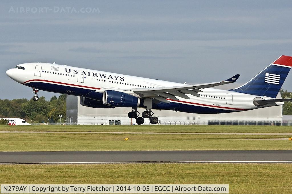 N279AY, 2009 Airbus A330-243 C/N 1011, 2009 Airbus A330-243, c/n: 1011 of US Air departing Manchester