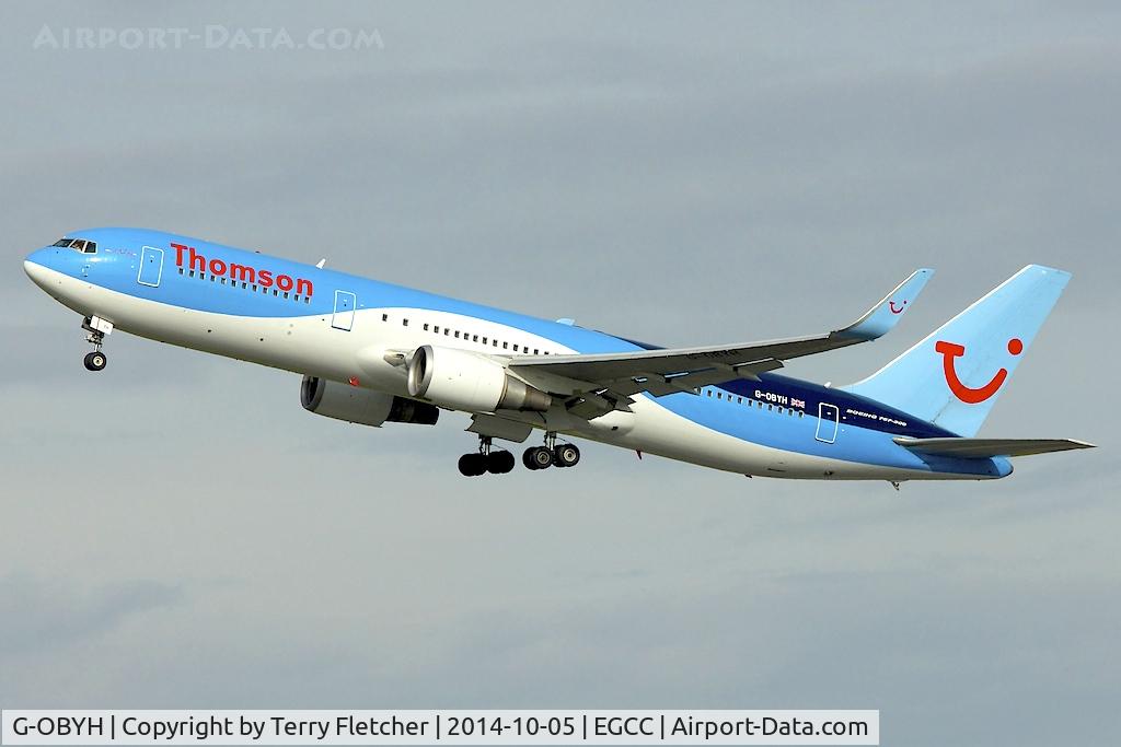 G-OBYH, 1999 Boeing 767-304/ER C/N 28883, 1999 Boeing 767-304ER, c/n: 28883 of Thomson departing Manchester