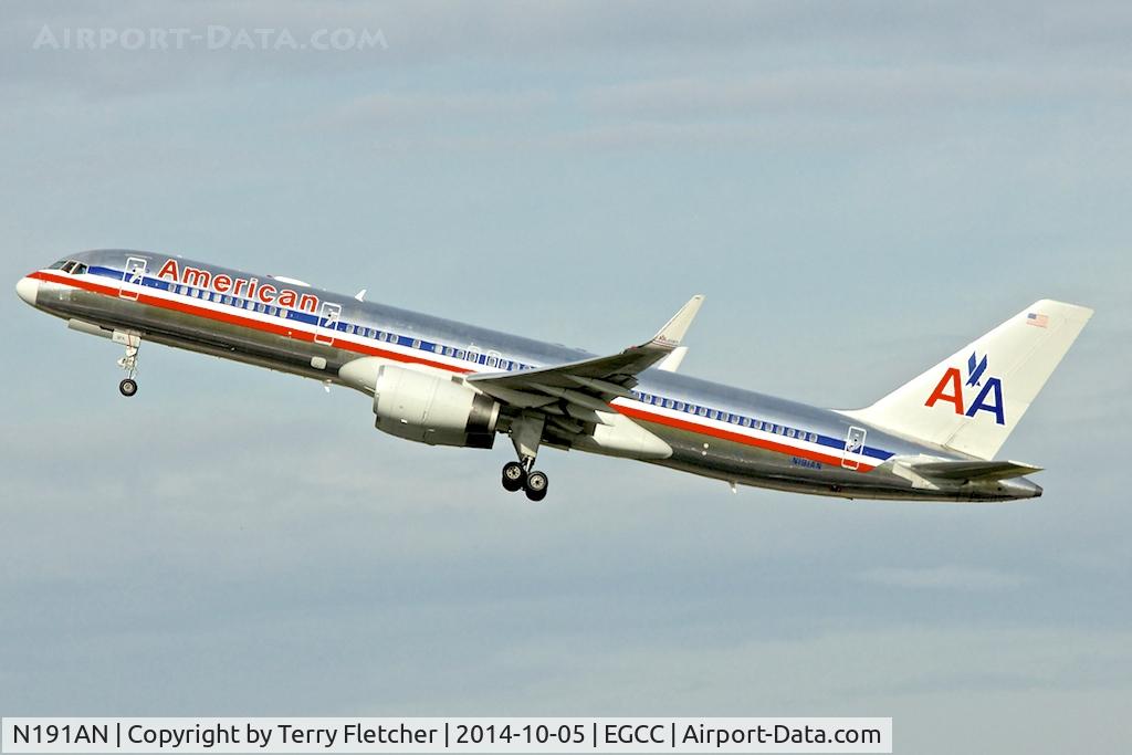 N191AN, 2001 Boeing 757-223 C/N 32385, 2001 Boeing 757-223, c/n: 32385 of American Airlines departing Manchester