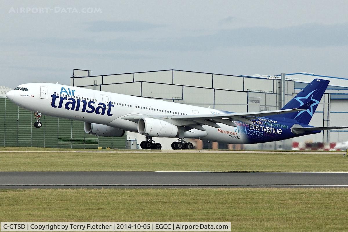 C-GTSD, 2001 Airbus A330-343X C/N 407, 2001 Airbus A330-343X, c/n: 407 of Air Transat departing Manchester