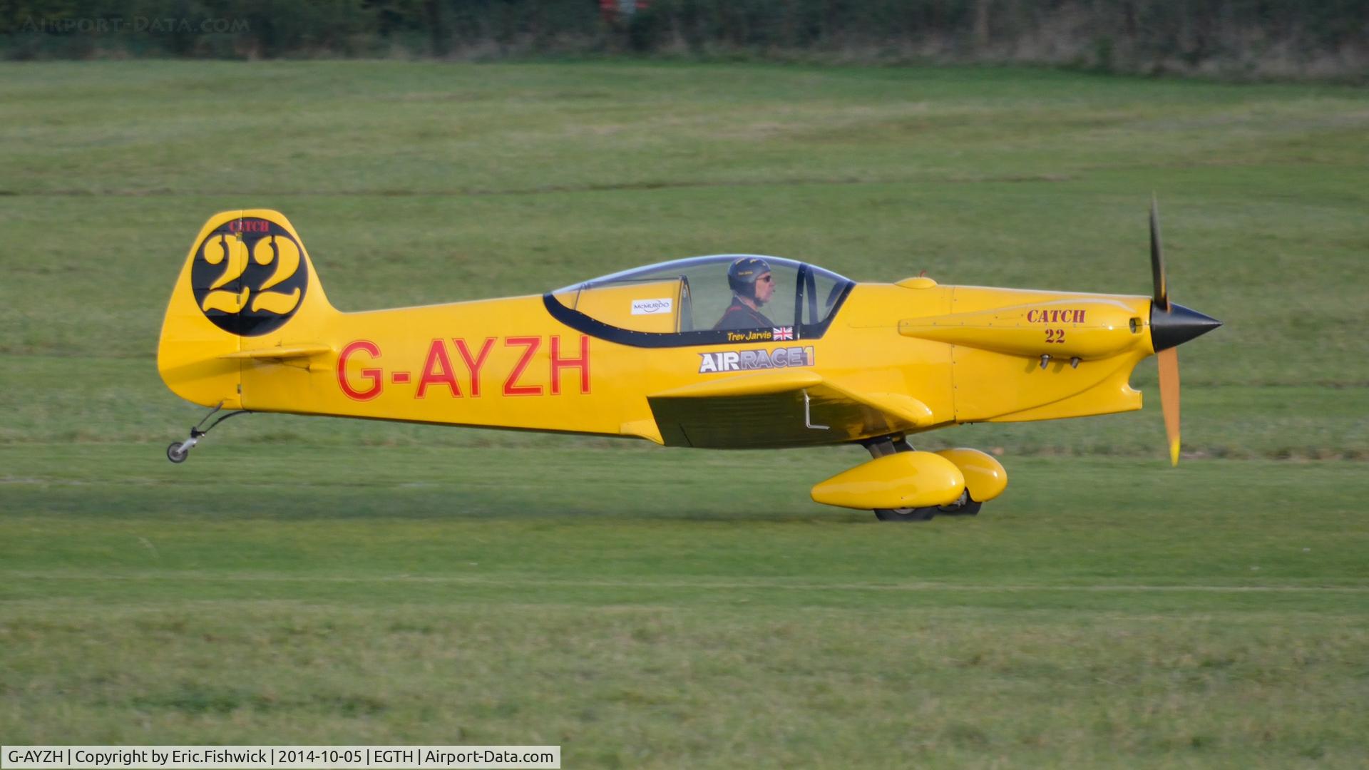 G-AYZH, 2007 Taylor JT-2 Titch C/N PFA 060-1316, 2. G-AYZH departing the rousing season finale Race Day Air Show at Shuttleworth, Oct. 2014.