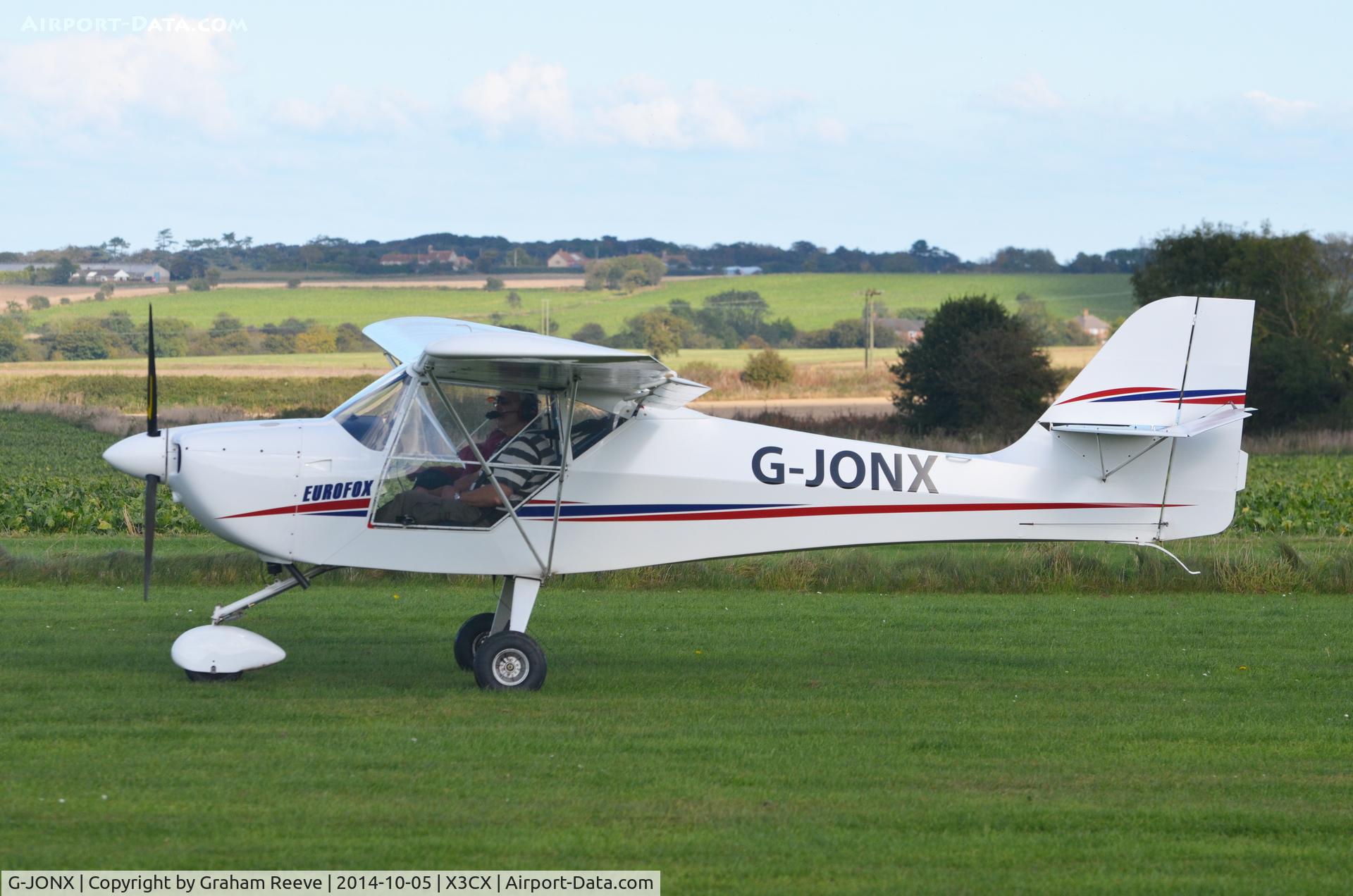 G-JONX, 2010 Aeropro Eurofox 912(1) C/N BMAA/HB/597, About to depart.