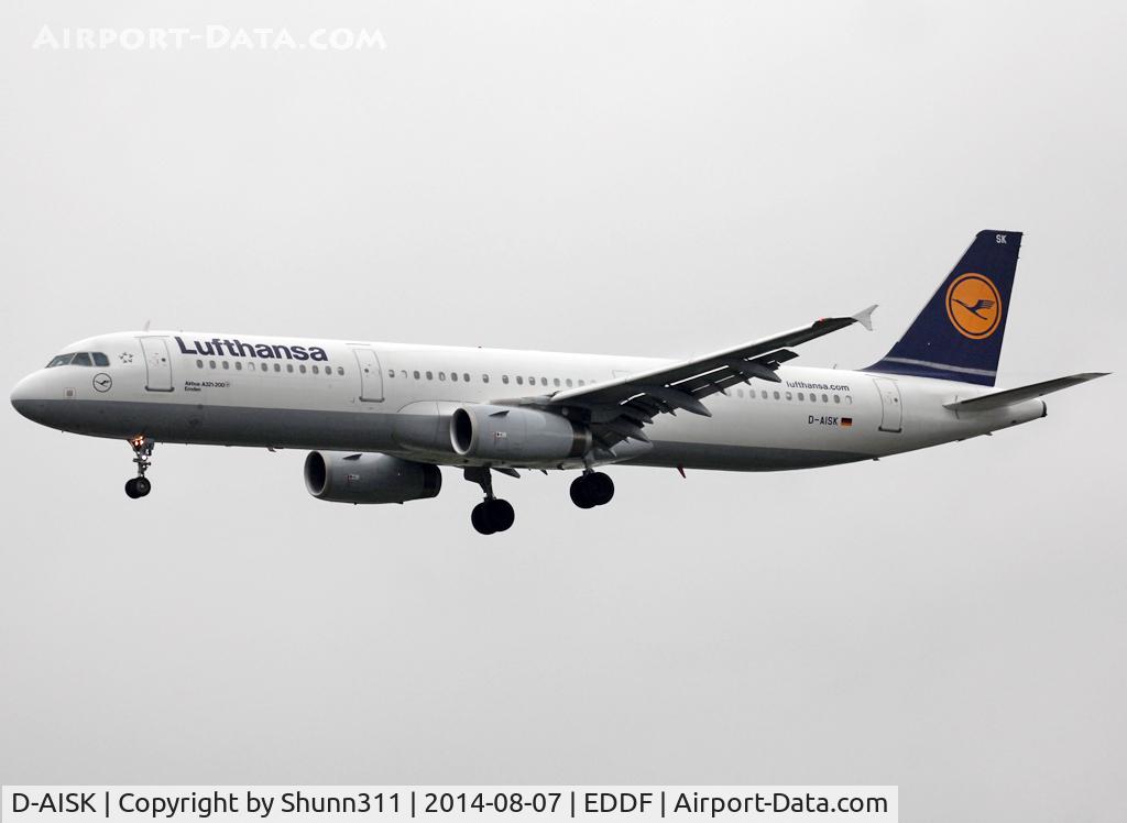 D-AISK, 2008 Airbus A321-231 C/N 3387, Landing rwy 25L