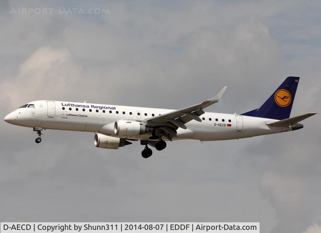 D-AECD, 2010 Embraer 190LR (ERJ-190-100LR) C/N 19000337, Landing rwy 25L