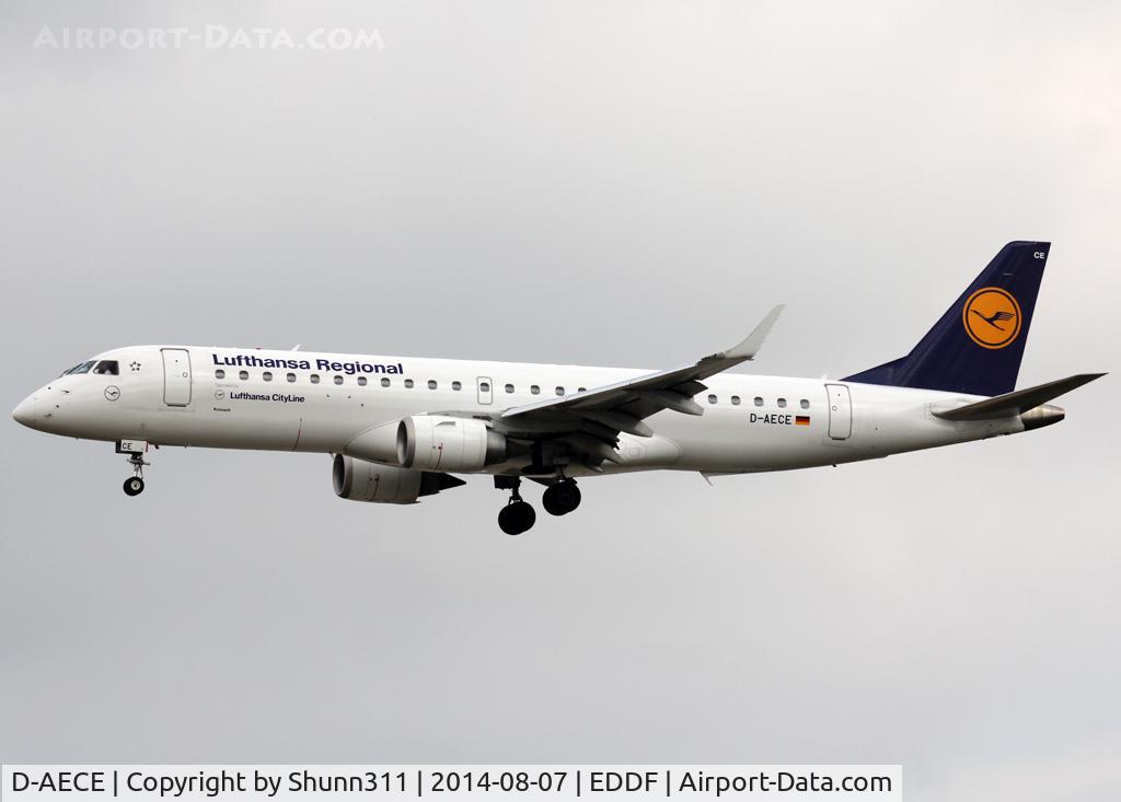 D-AECE, 2010 Embraer 190LR (ERJ-190-100LR) C/N 19000341, Landing rwy 25L