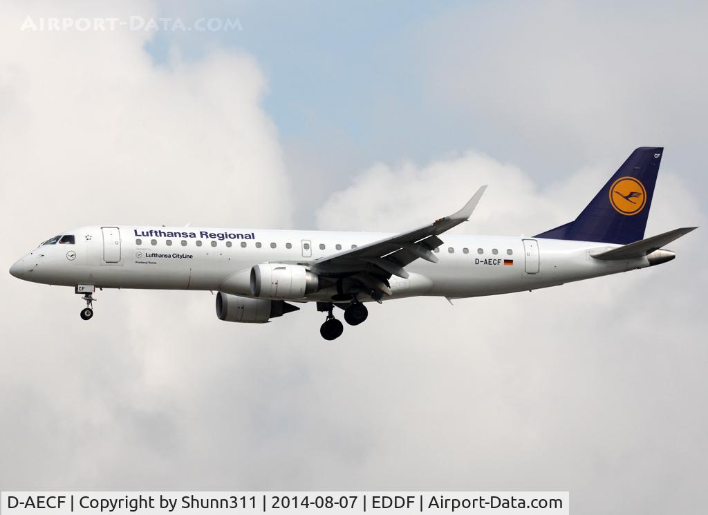 D-AECF, 2010 Embraer 190LR (ERJ-190-100LR) C/N 19000359, Landing rwy 25L