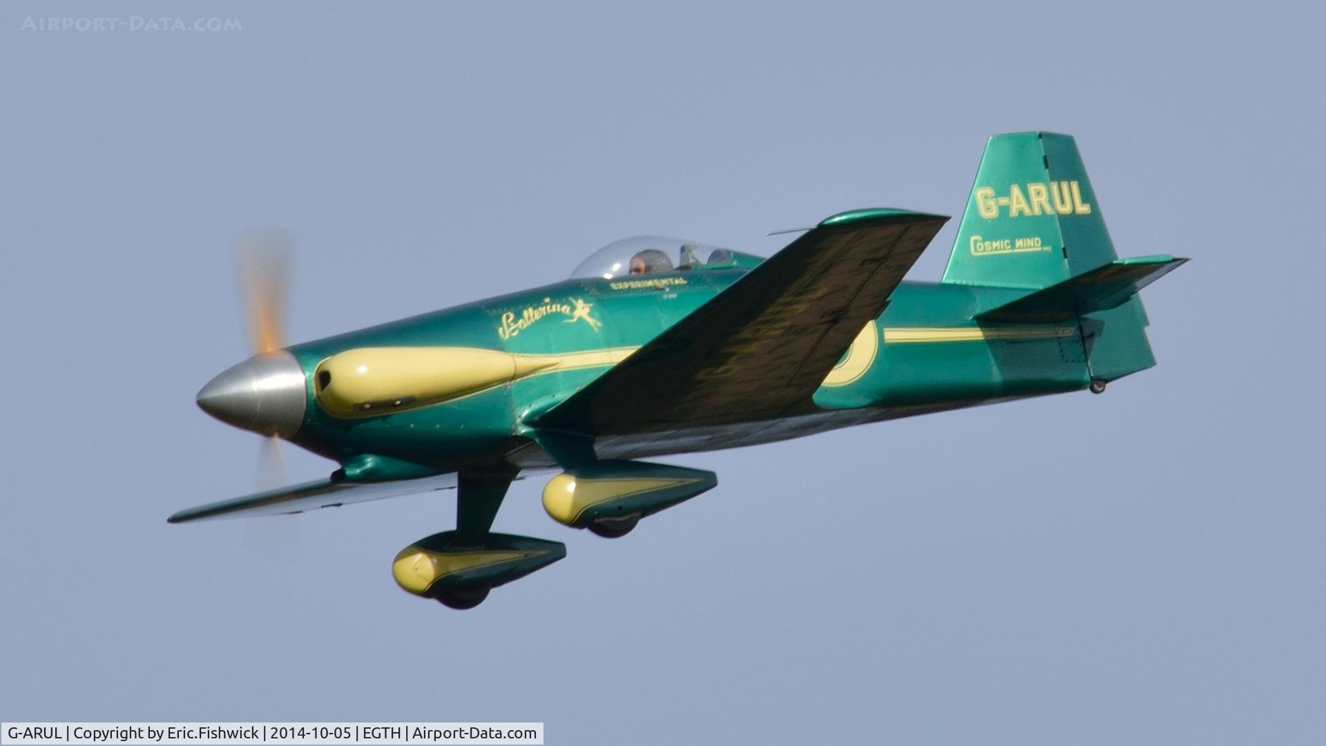 G-ARUL, 1973 LeVier Cosmic Wind C/N PFA 1511, 43. G-ARUL in display mode at the rousing season finale Race Day Air Show at Shuttleworth, Oct. 2014.