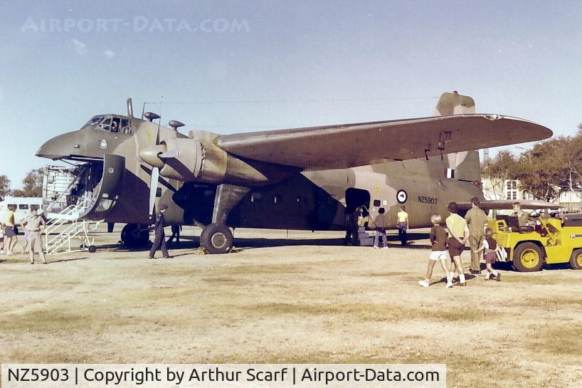 NZ5903, Bristol 170 Freighter Mk.31M C/N 12834, RNZAF Base Wigram 1977