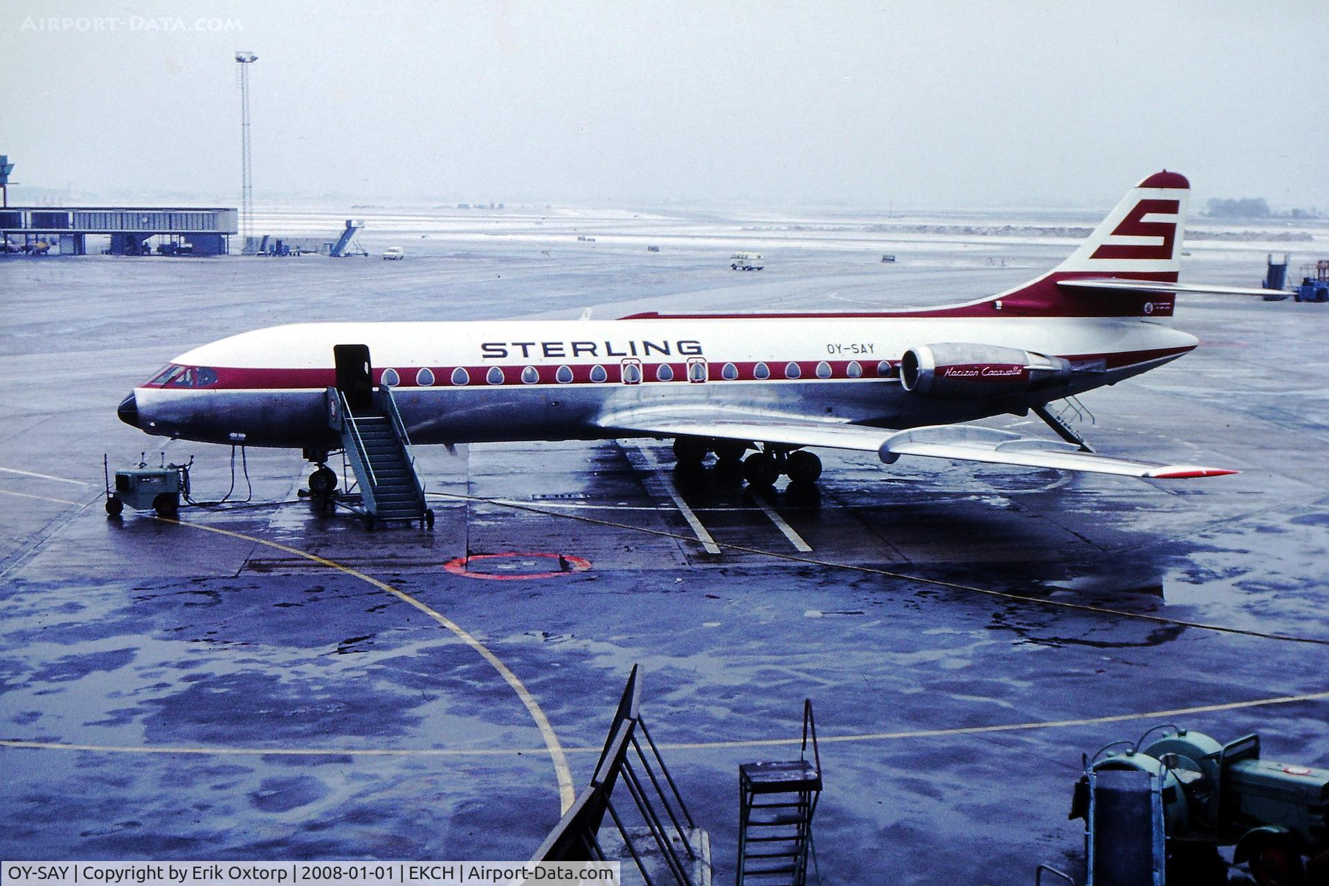 OY-SAY, 1969 Sud Aviation SE-210 Caravelle 10B1R C/N 255, OY-SAY in CPH in the early 70's.