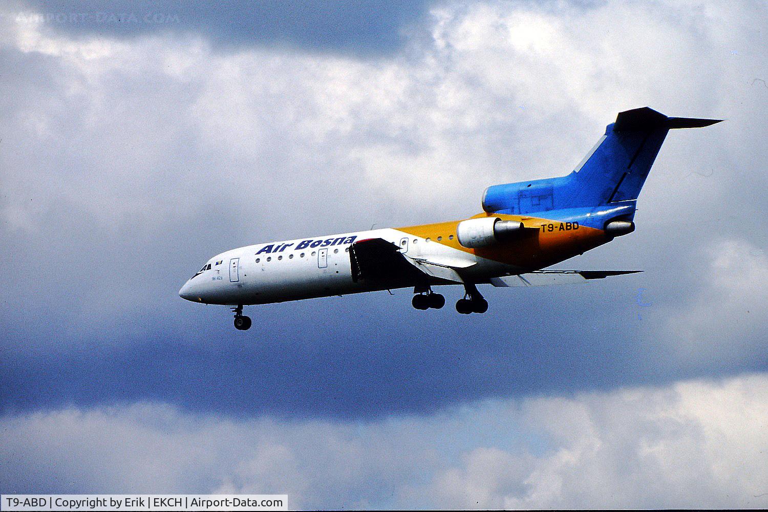 T9-ABD, 1990 Yakovlev Yak-42D C/N 4520422016201, T9-ABD in CPH 2002-05