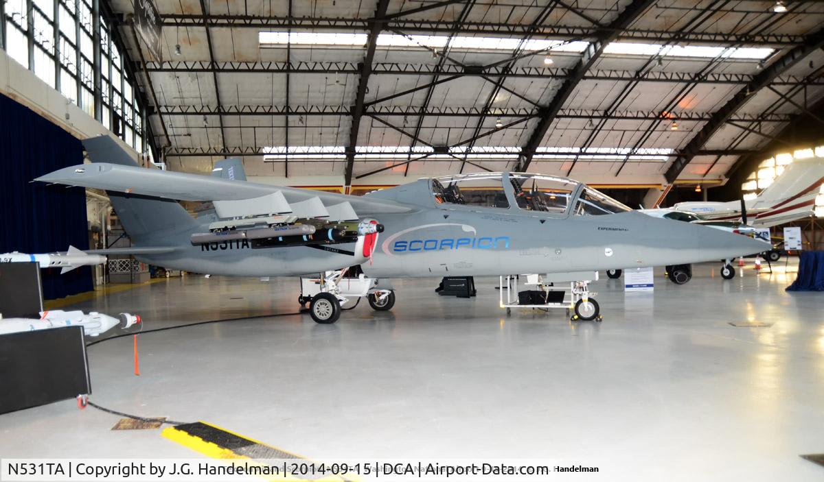 N531TA, 2013 Cessna E530 Scorpion C/N 721001, On display.