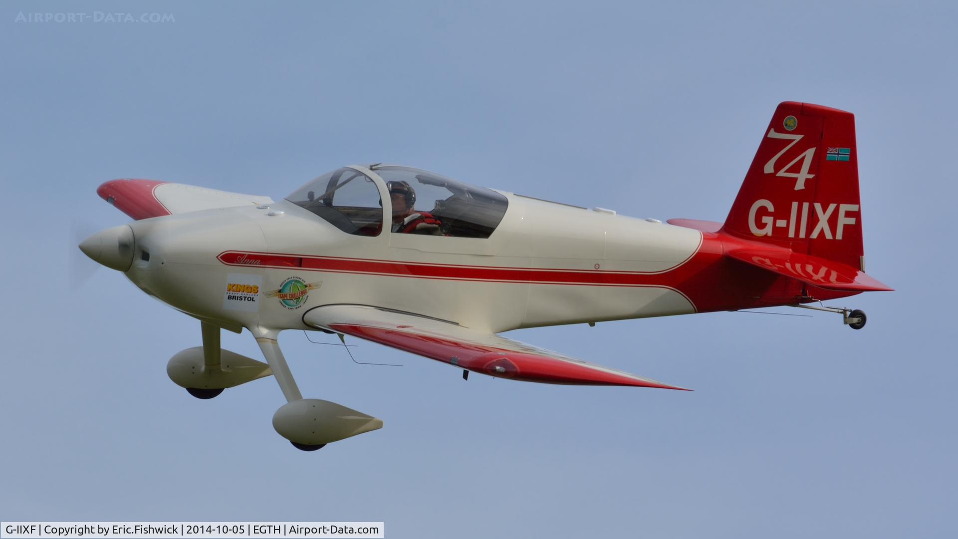 G-IIXF, 2007 Vans RV-7 C/N PFA 323-13844, 43. G-IIXF in display mode at the rousing season finale Race Day Air Show at Shuttleworth, Oct. 2014.