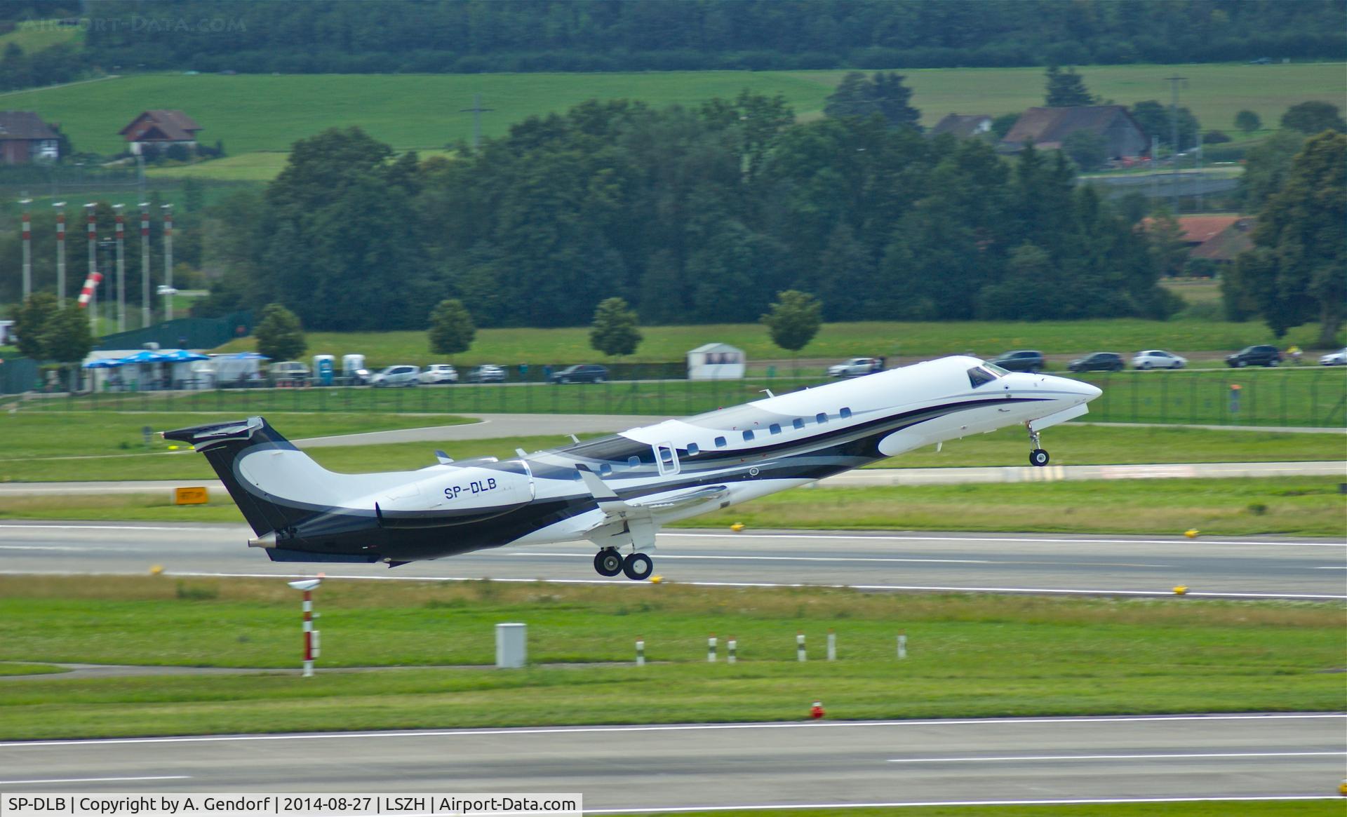 SP-DLB, 2009 Embraer EMB-135BJ Legacy C/N 14501100, Blue Jet (untitled), see this beauty departing at Zürich-Kloten(LSZH)