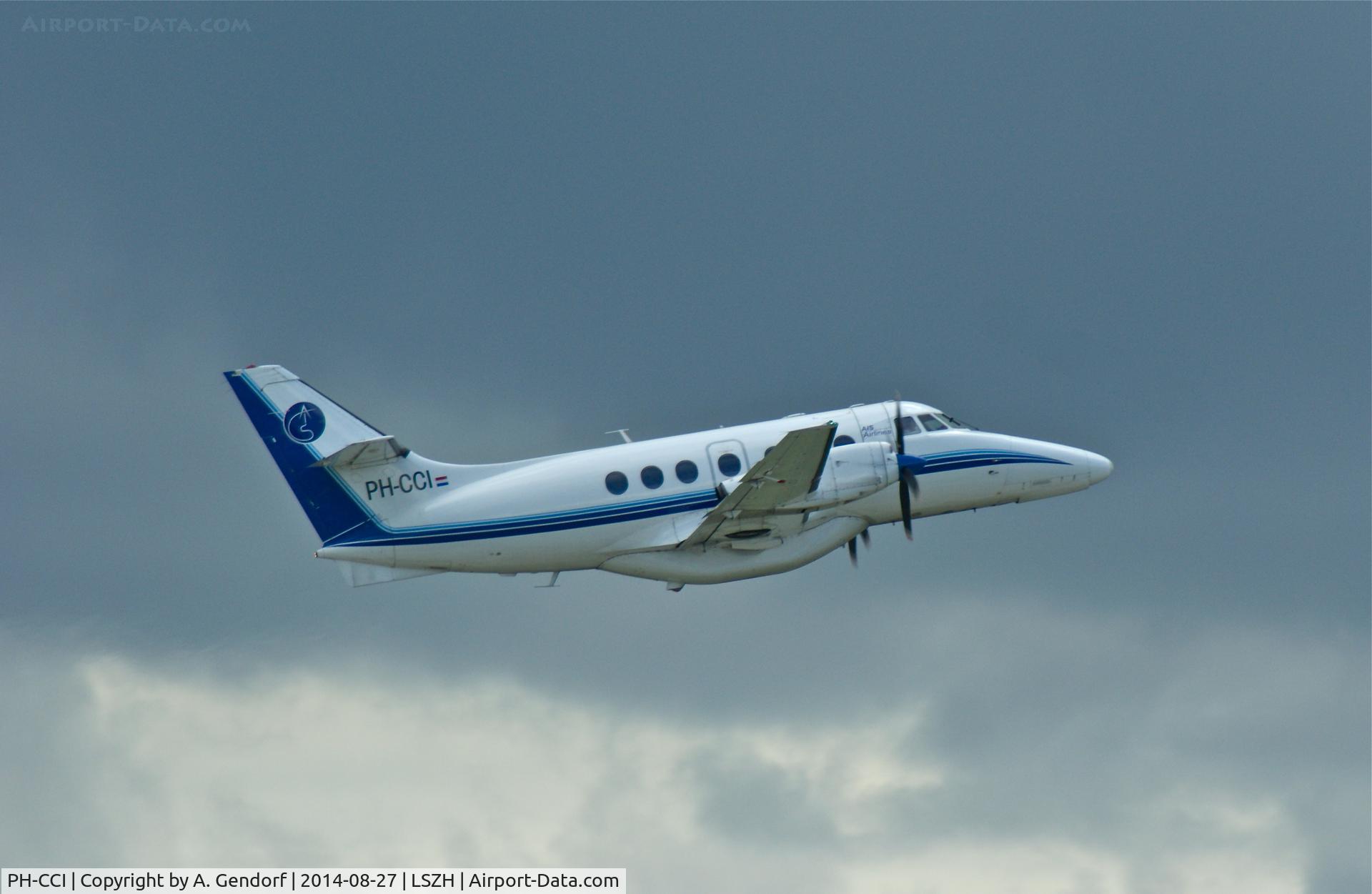 PH-CCI, British Aerospace BAe-3201 Jetstream 32 C/N 880, AIS Airlines, is here climbing out after take off RWY 28 at Zürich-Kloten(LSZH)