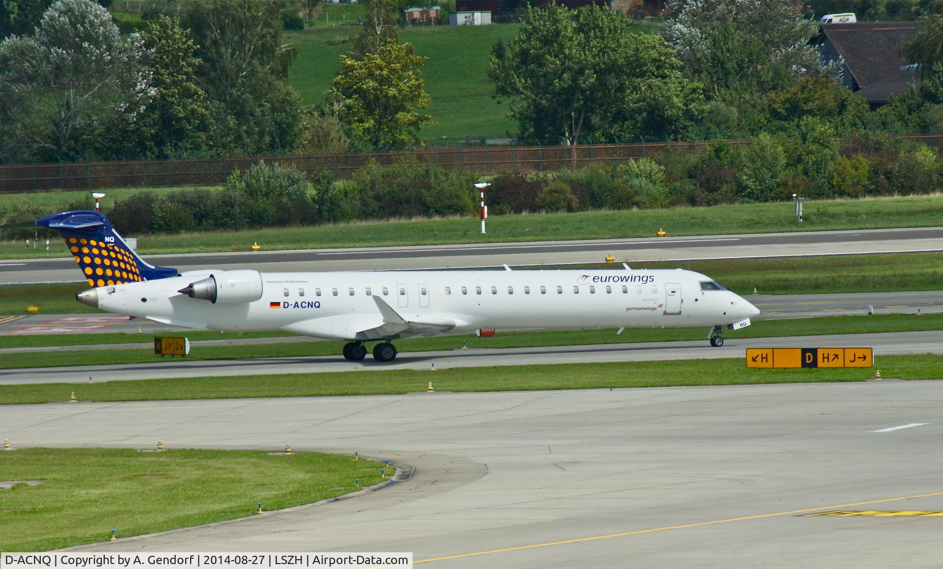 D-ACNQ, 2010 Bombardier CRJ-900LR (CL-600-2D24) C/N 15260, Eurowings (operated for Germanwings sticker), is here on taxiway 