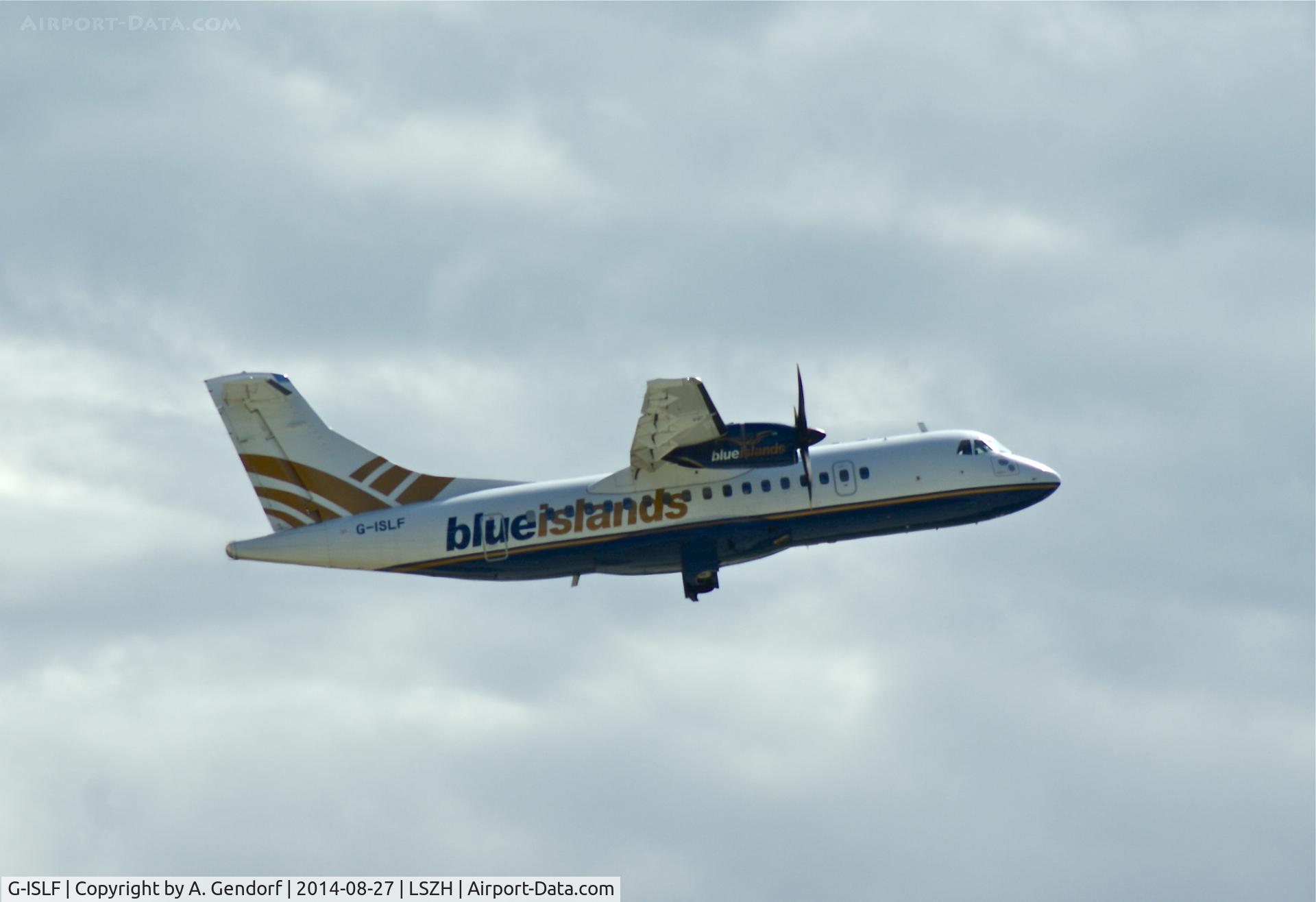 G-ISLF, 1997 ATR 42-500 C/N 546, Blue Islands, seen here during take off climb at Zürich-Kloten(LSZH)