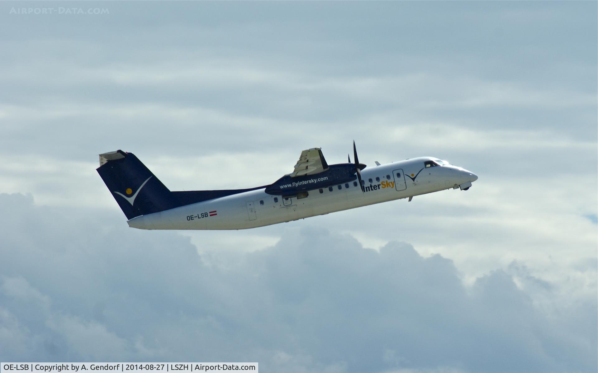 OE-LSB, 1998 De Havilland Canada DHC-8-314Q Dash 8 C/N 525, Intersky, shortly after take off at Zürich-Kloten(LSZH)
