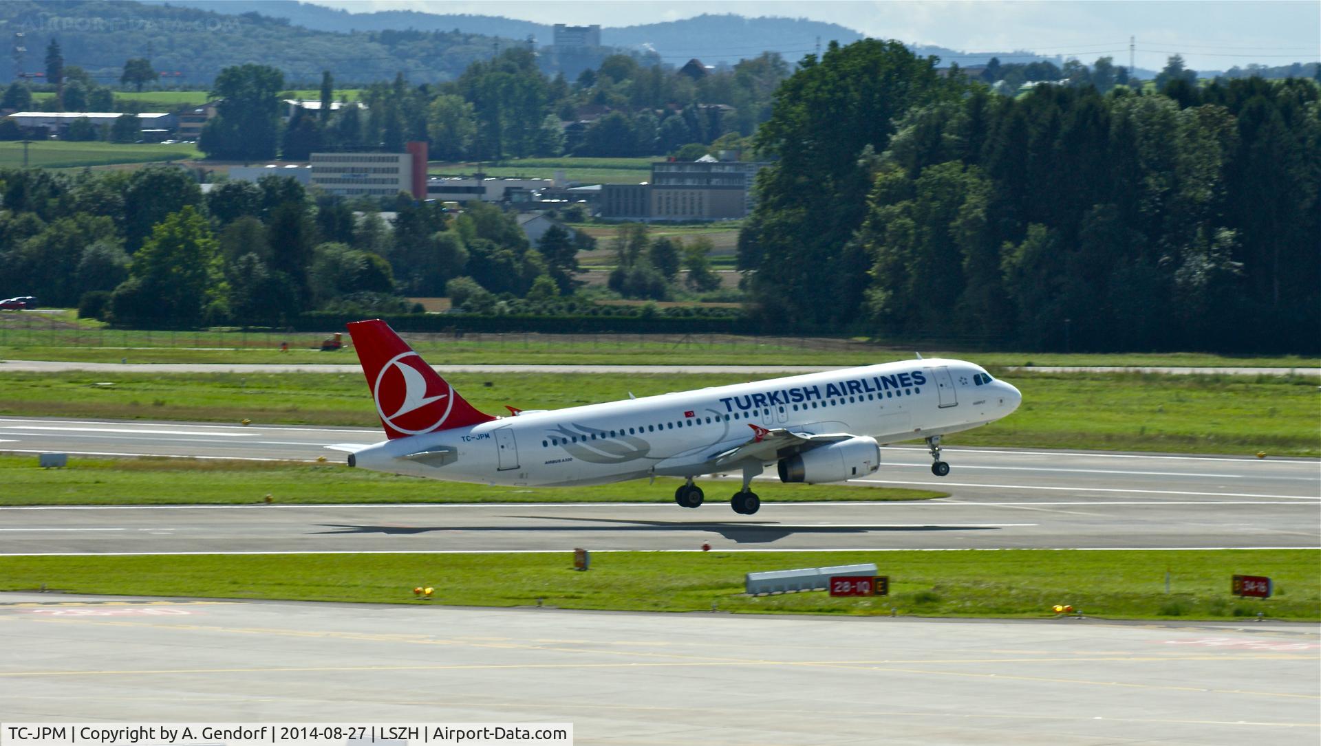 TC-JPM, 2007 Airbus A320-232 C/N 3341, Turkish Airlines, taking here the first seconds of flight from Zürich-Kloten(LSZH) back to Istanbul-Atatürk(LTBA)