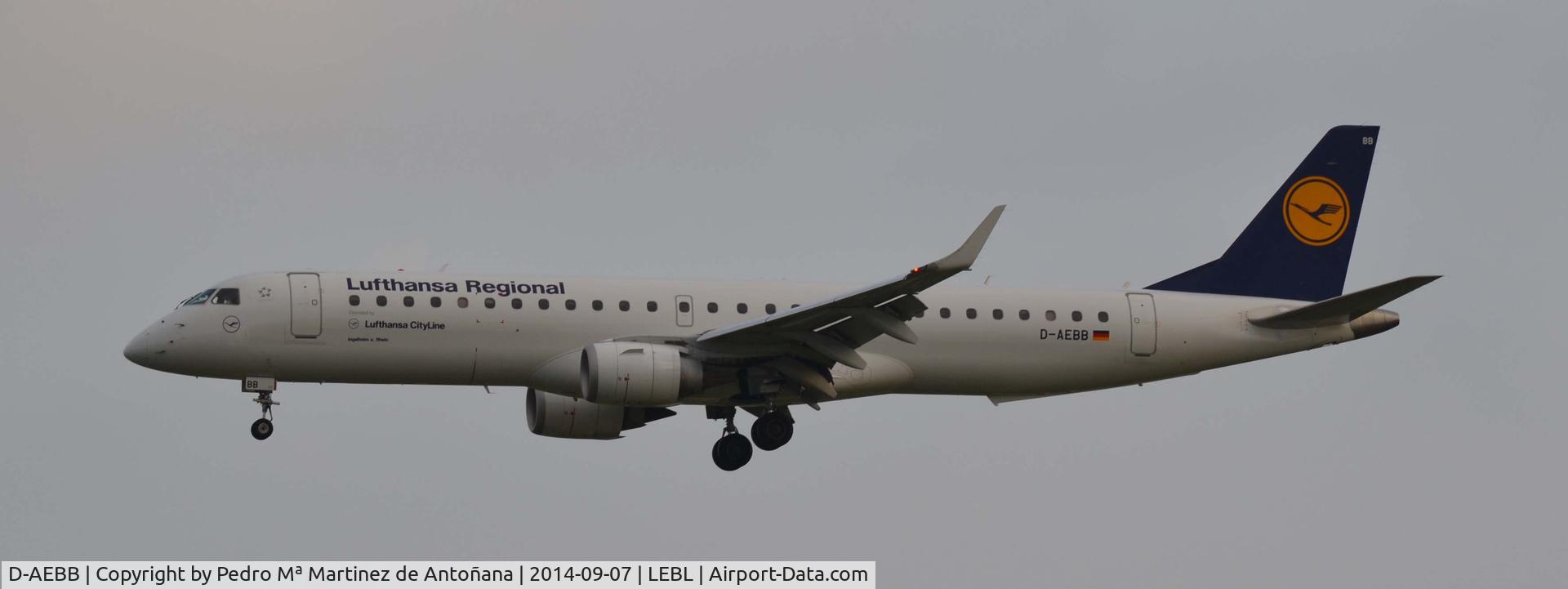 D-AEBB, 2009 Embraer 195LR (ERJ-190-200LR) C/N 19000316, El Prat - Barcelona