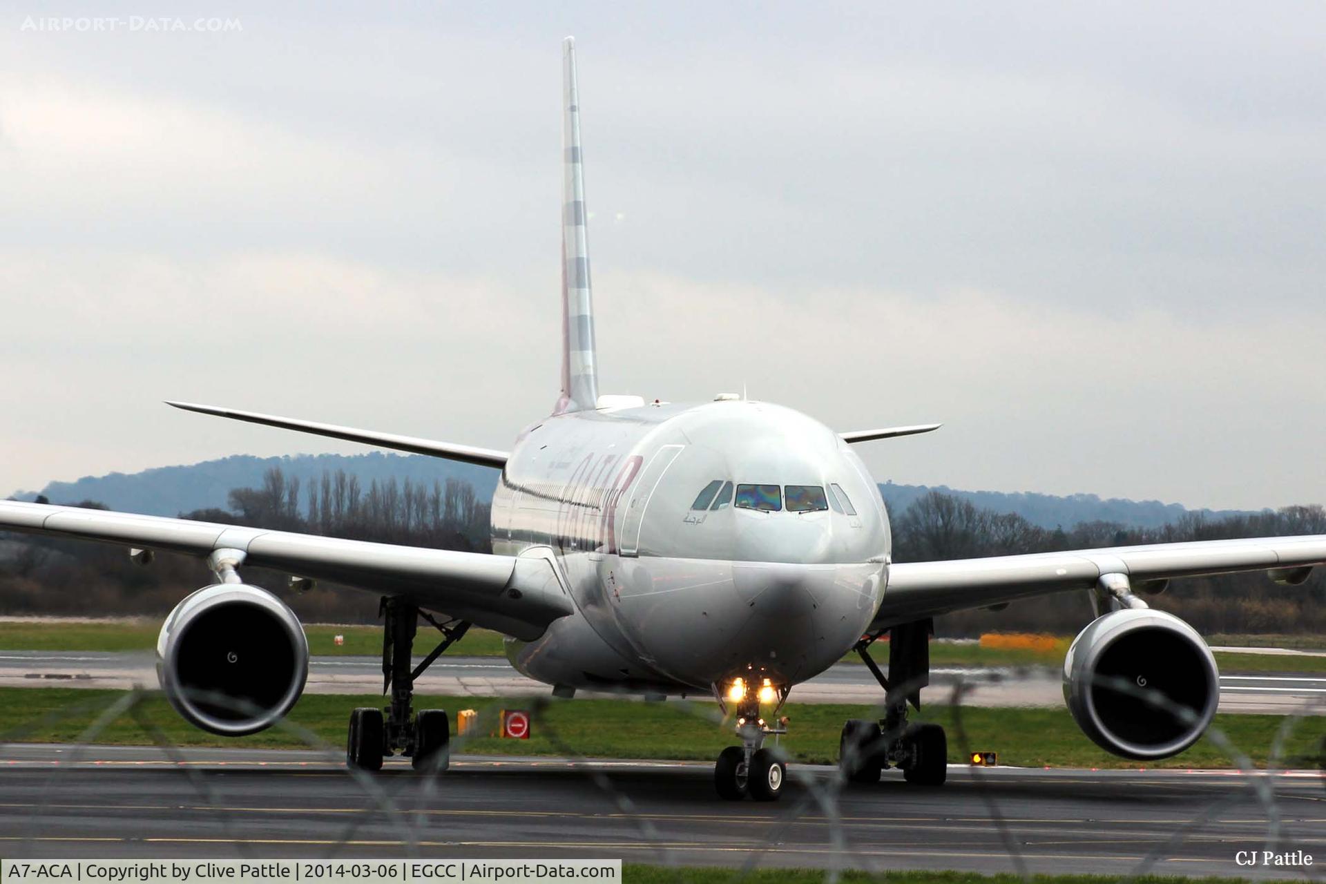 A7-ACA, 2002 Airbus A330-203 C/N 473, Manchester arrival - taxy to the gate past the Runway Viewing Area