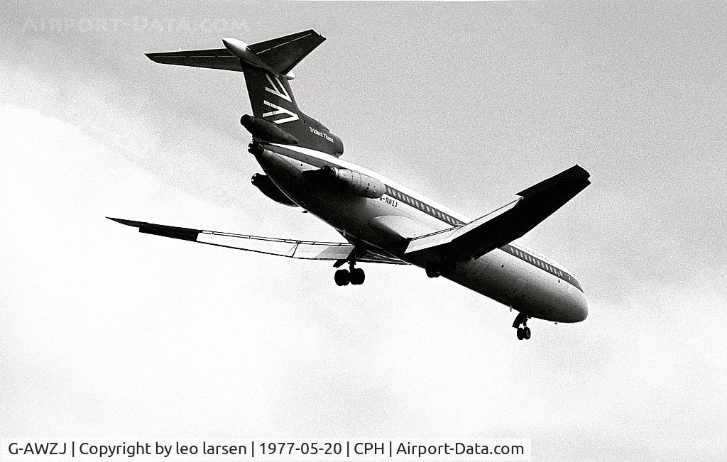 G-AWZJ, 1971 Hawker Siddeley HS-121 Trident 3B-101 C/N 2311, Copenhagen Kastrup 20.5.77