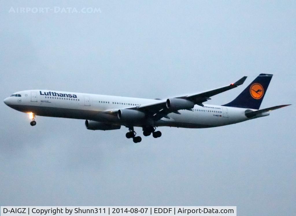 D-AIGZ, 2000 Airbus A340-313 C/N 347, Landing rwy 25L