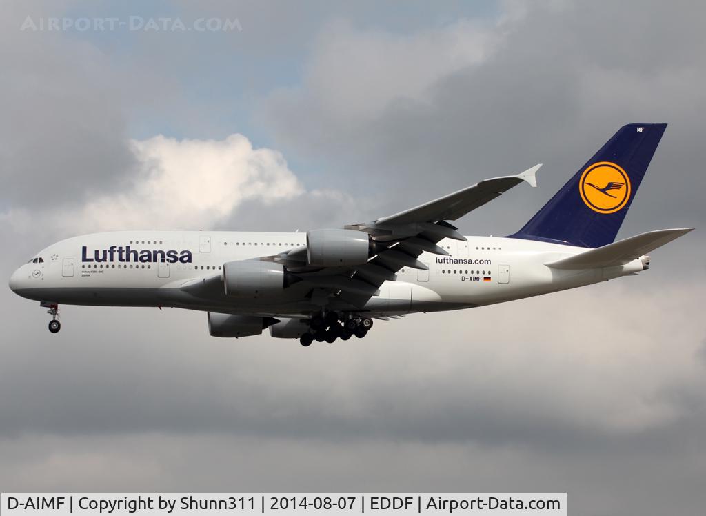 D-AIMF, 2011 Airbus A380-841 C/N 066, Landing rwy 25L
