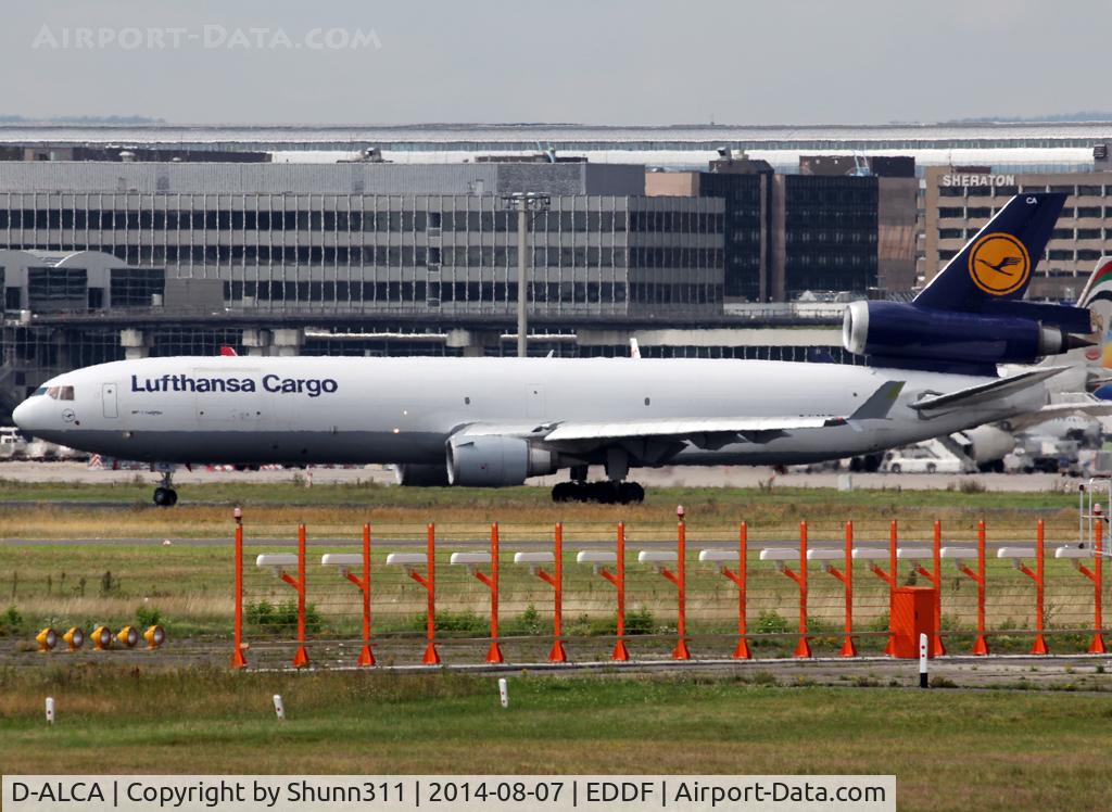 D-ALCA, 1998 McDonnell Douglas MD-11F C/N 48781, Lining up rwy 25M for departure...
