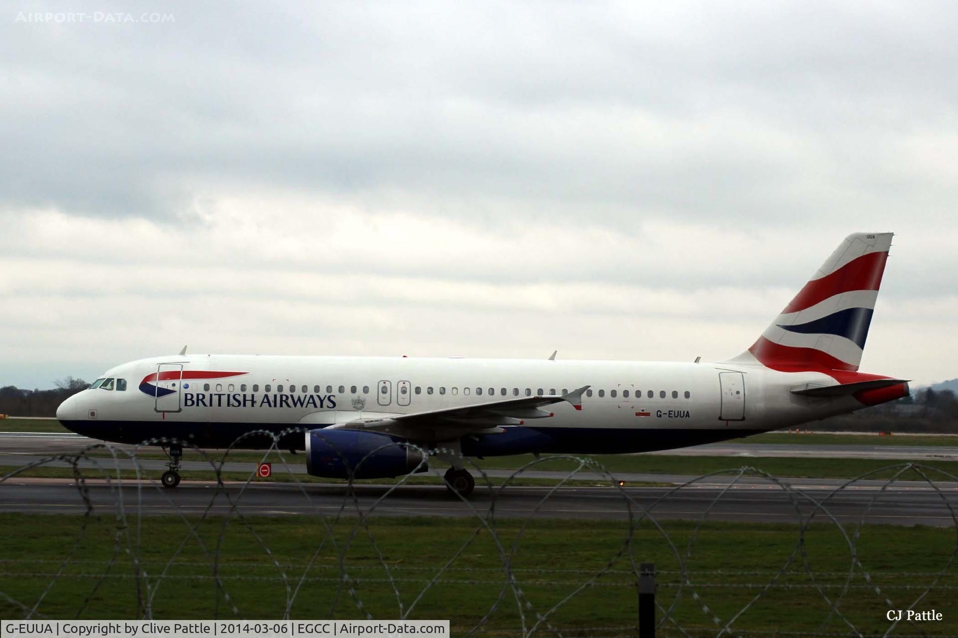 G-EUUA, 2001 Airbus A320-232 C/N 1661, Taxy to the gate at Manchester