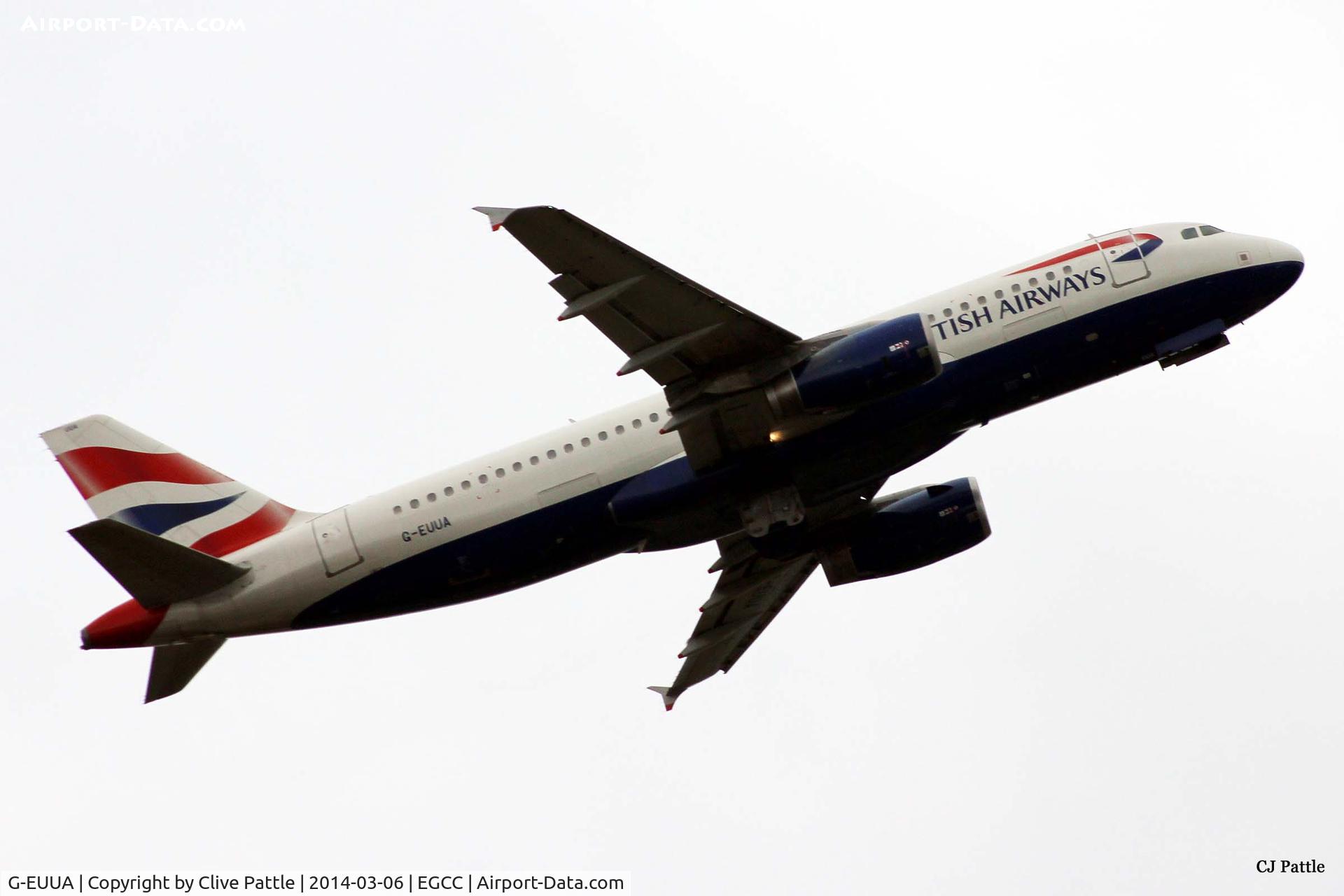G-EUUA, 2001 Airbus A320-232 C/N 1661, Climb-out from Manchester