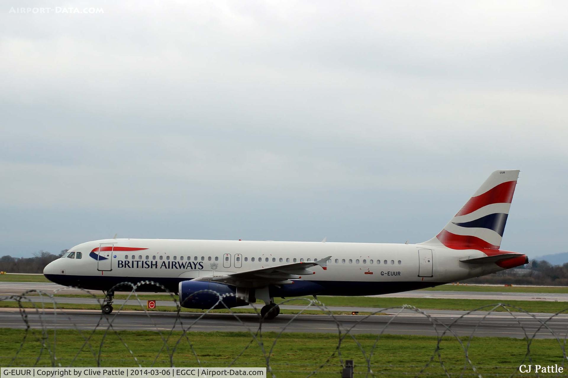 G-EUUR, 2003 Airbus A320-232 C/N 2040, Taxy to the gate at Manchester