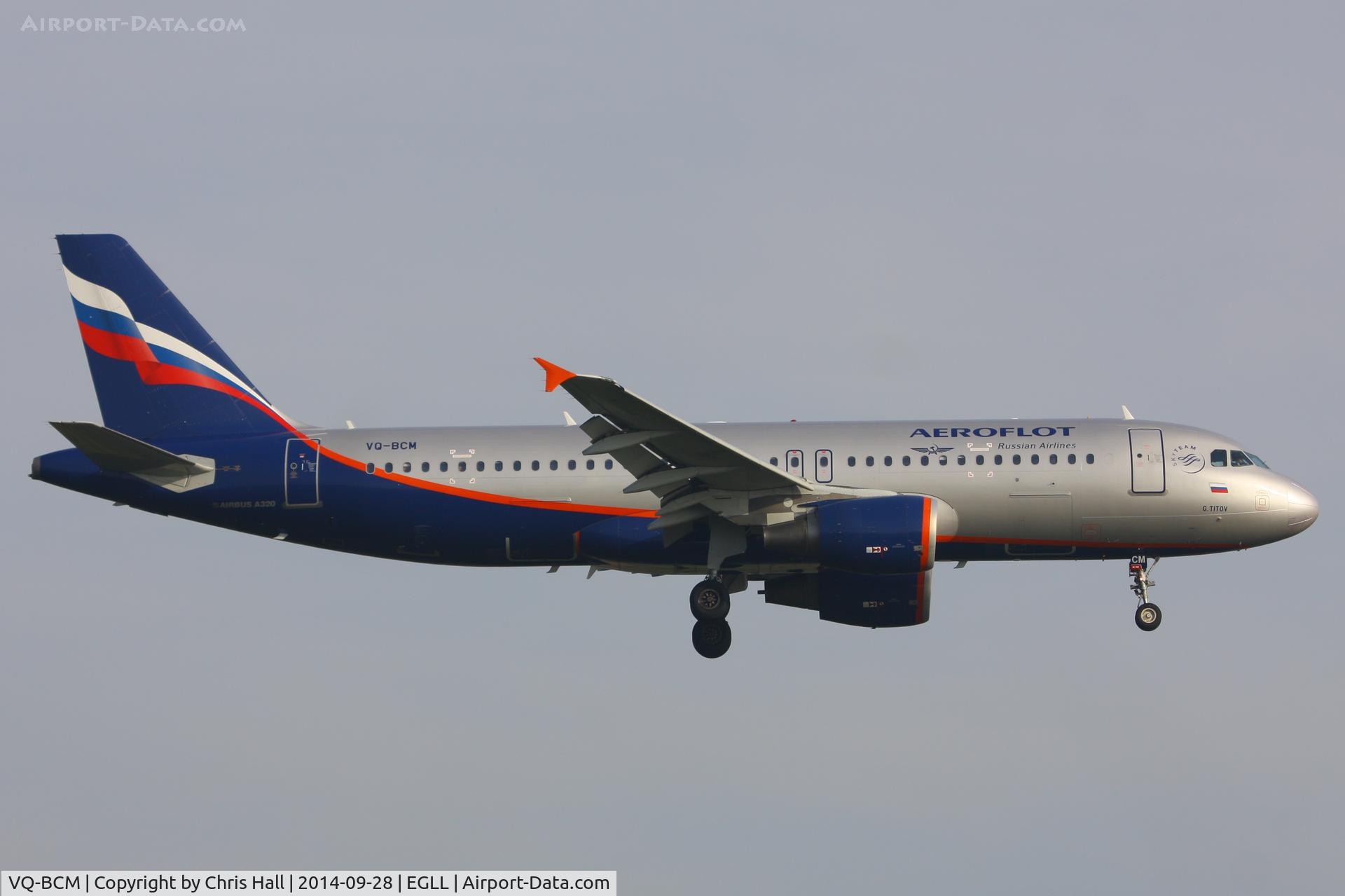 VQ-BCM, 2009 Airbus A320-214 C/N 3923, Aeroflot - Russian Airlines