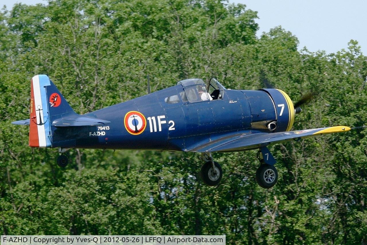 F-AZHD, North American NA-68 C/N SA-30, North American NA-68, Take off, La Ferté-Alais Airfield (LFFQ) Air Show in may 2012