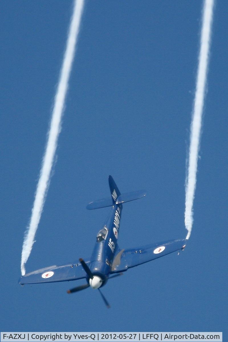 F-AZXJ, 1949 Hawker Sea Fury FB.11 C/N 37733, Hawker Sea Fury FB MK11, La Ferté Alais Airfield (LFFQ) Air Show in may 2012